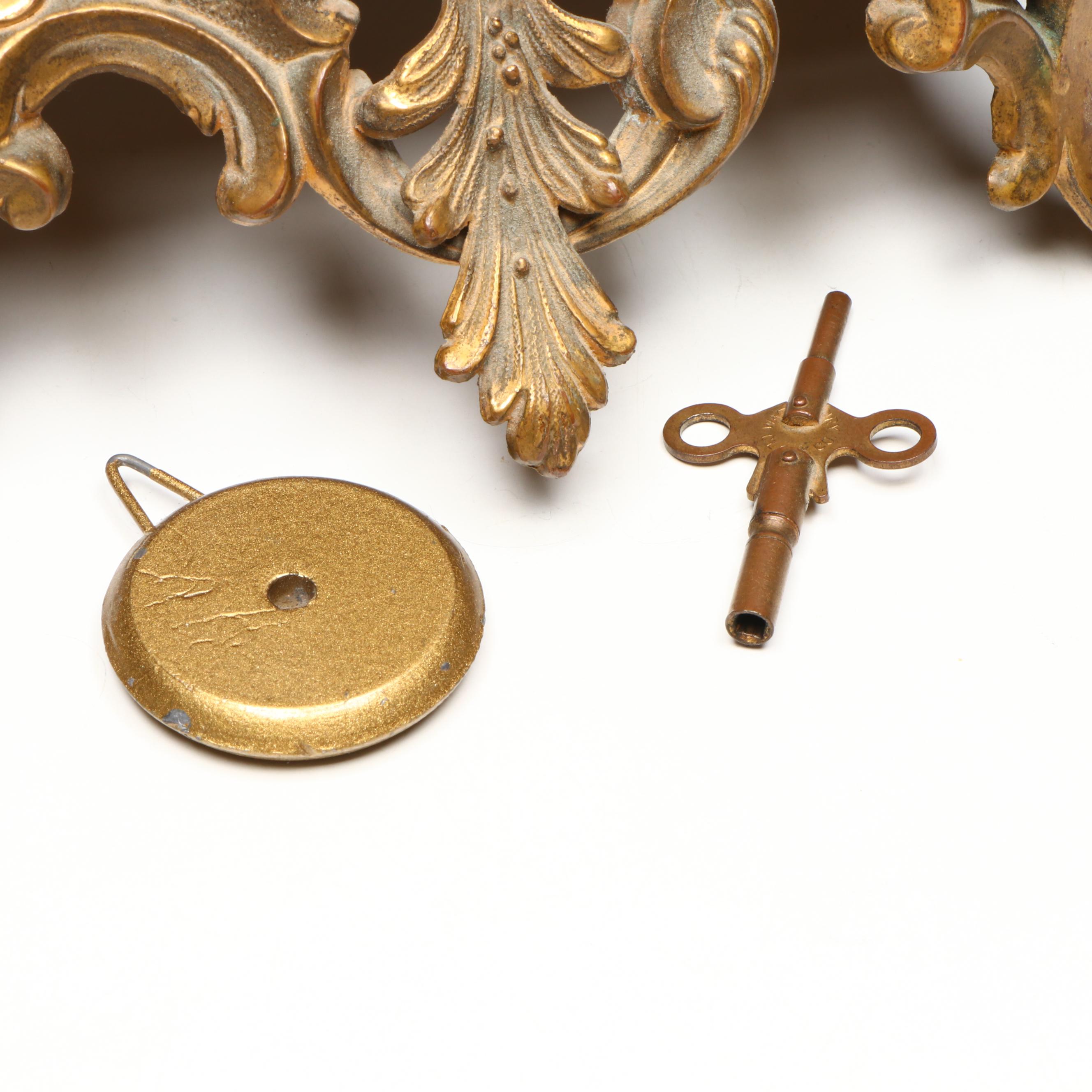 Gilbert Clock Co. Rococo Revival Brass Mantel Clock