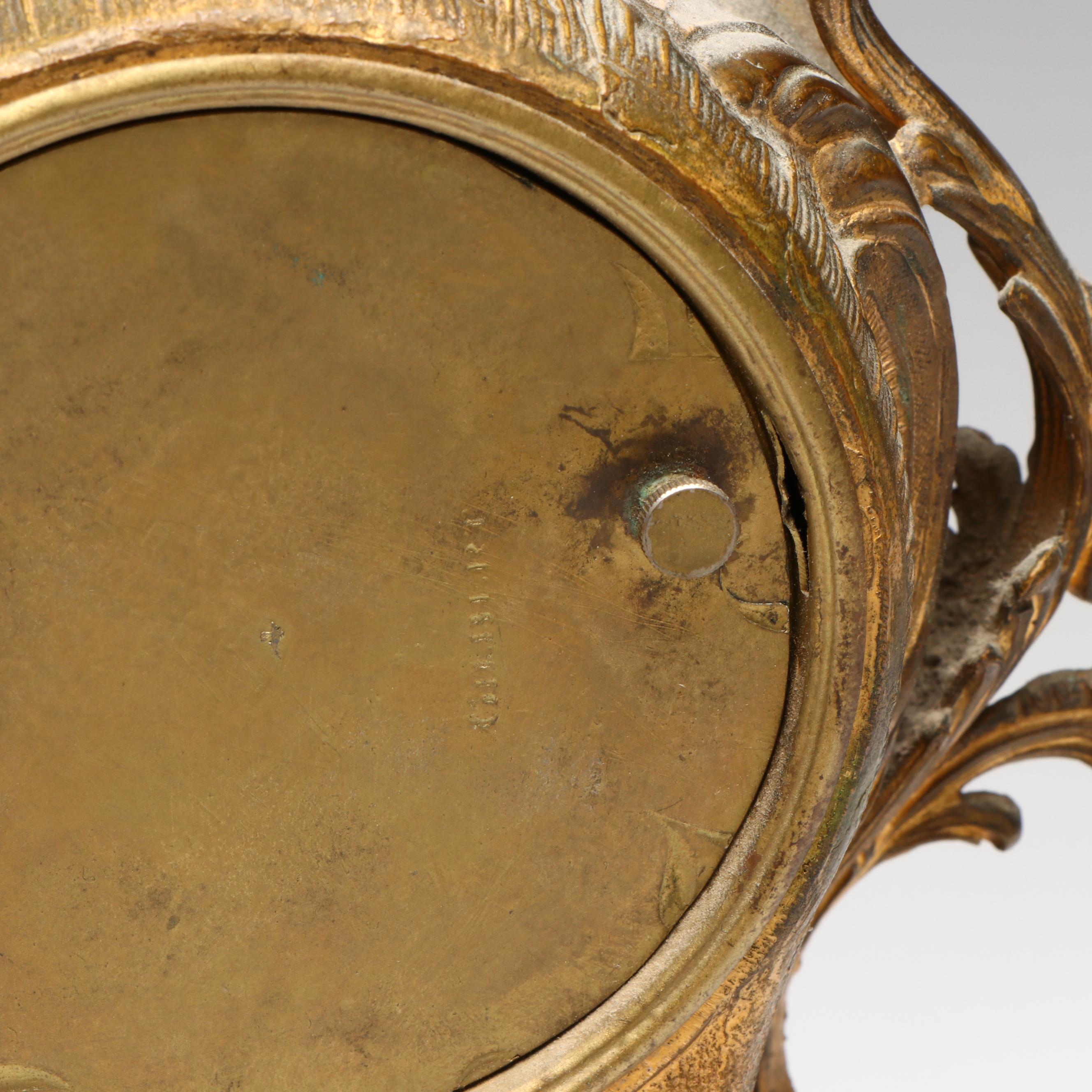 Gilbert Clock Co. Rococo Revival Brass Mantel Clock