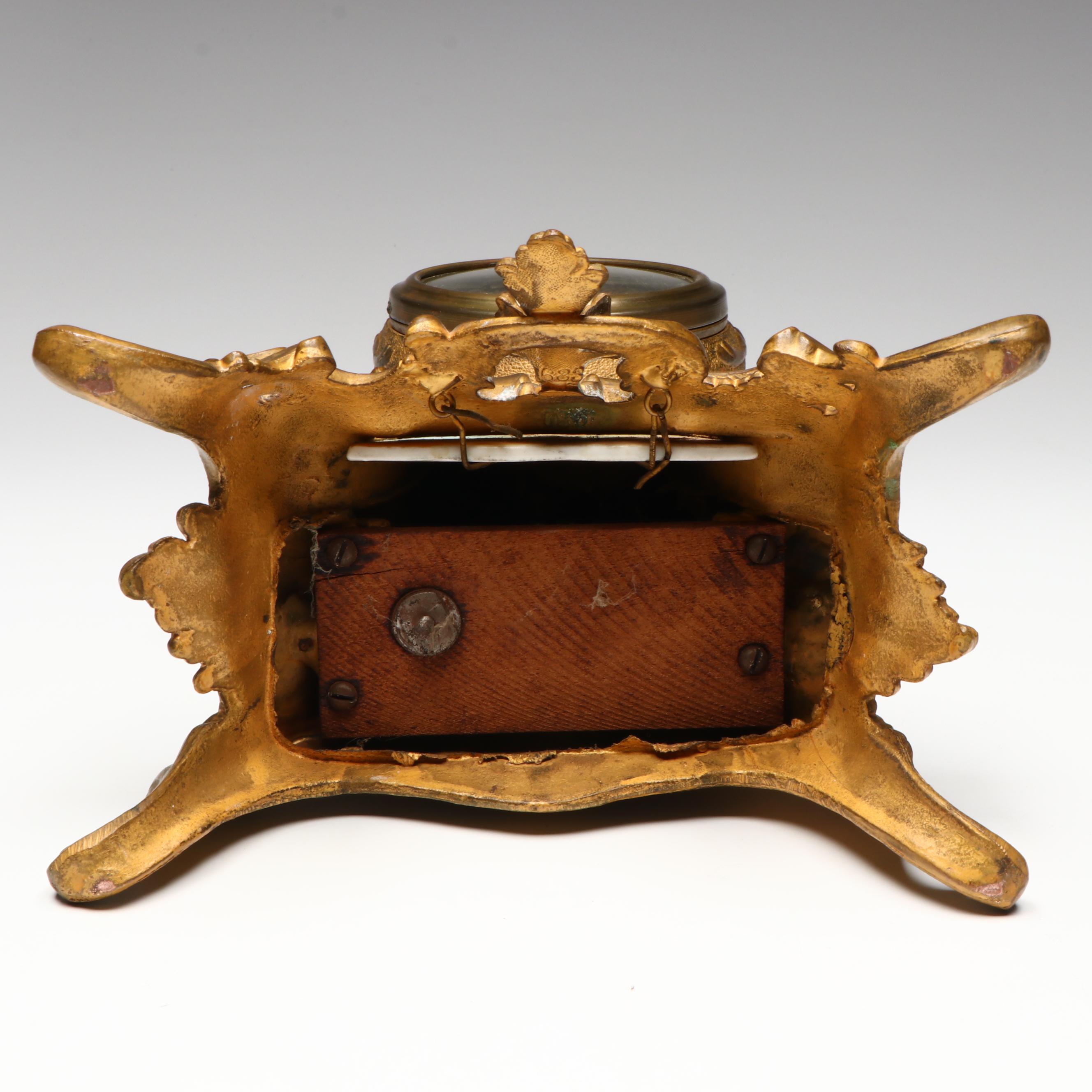 Gilbert Clock Co. Rococo Revival Brass Mantel Clock