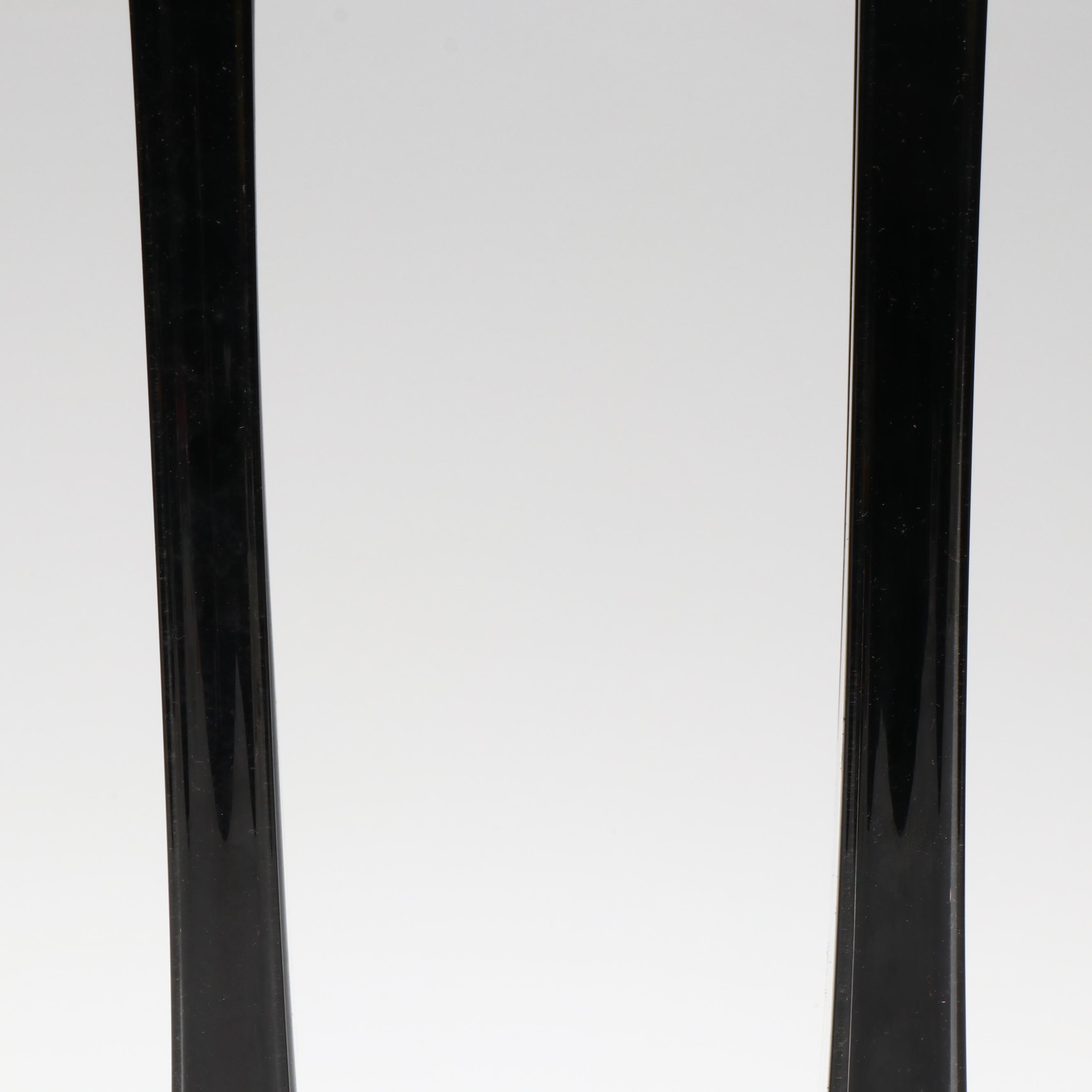 MCM Style Black Cased Clear Glass Tower Vases