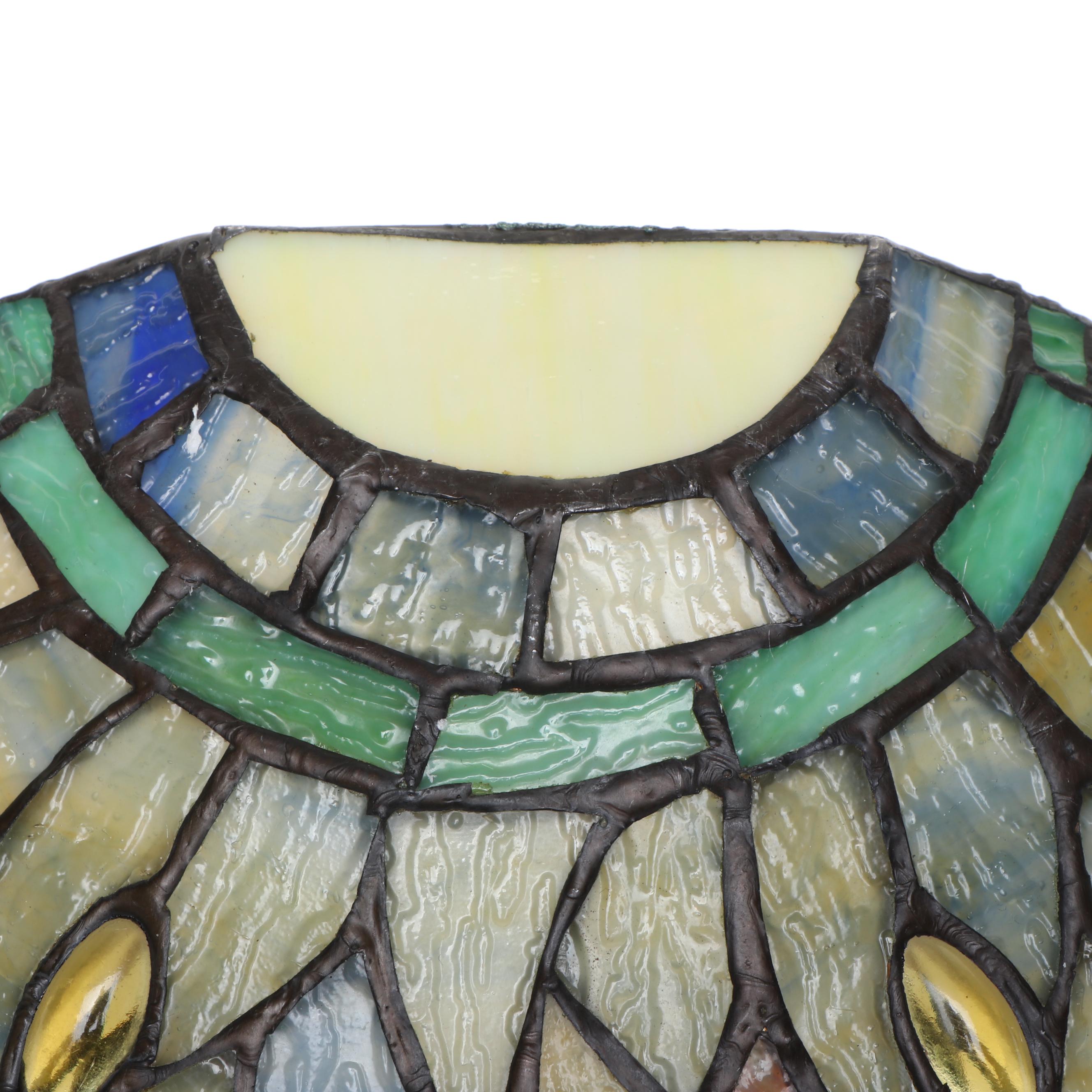 Art Nouveau Style Dragonfly Slag Glass and Metal Wall Sconce