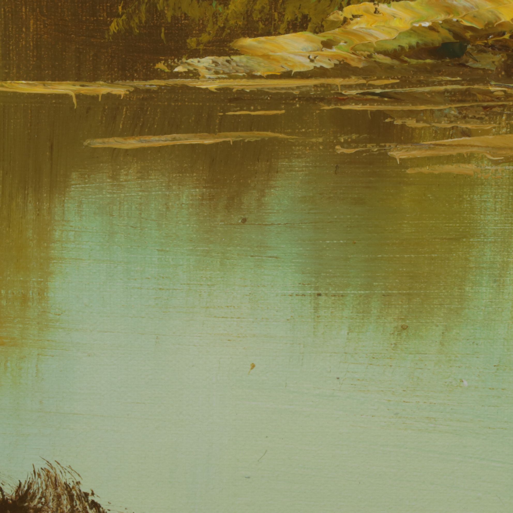 William Impressionist Creek Forest Landscape Oil Painting