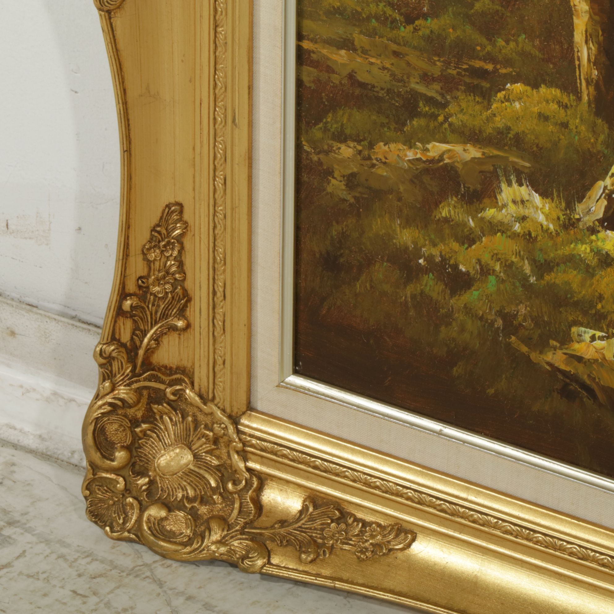 William Impressionist Creek Forest Landscape Oil Painting