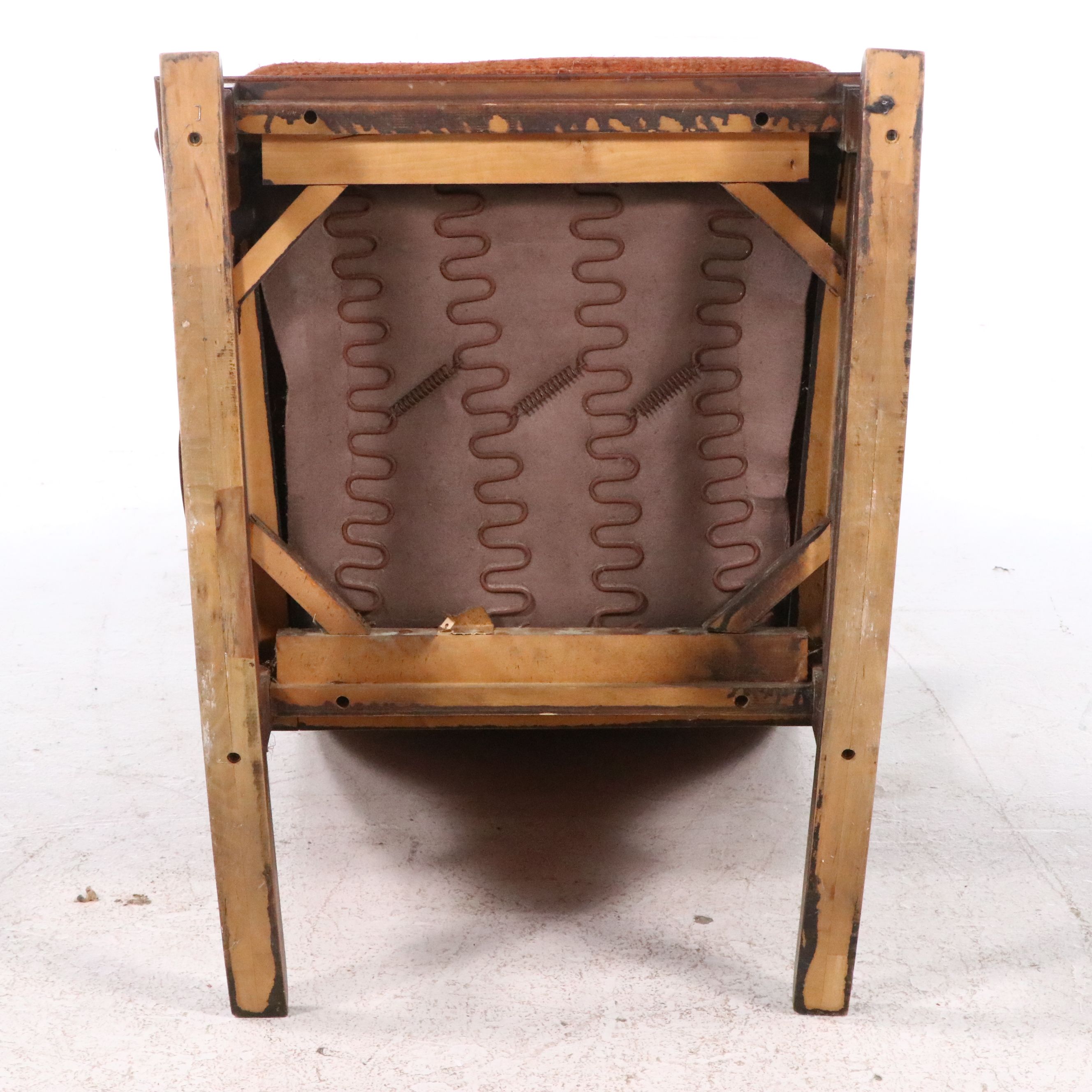 Victorian Style Upholstered Wood Rocking Chair, Mid-20th Century