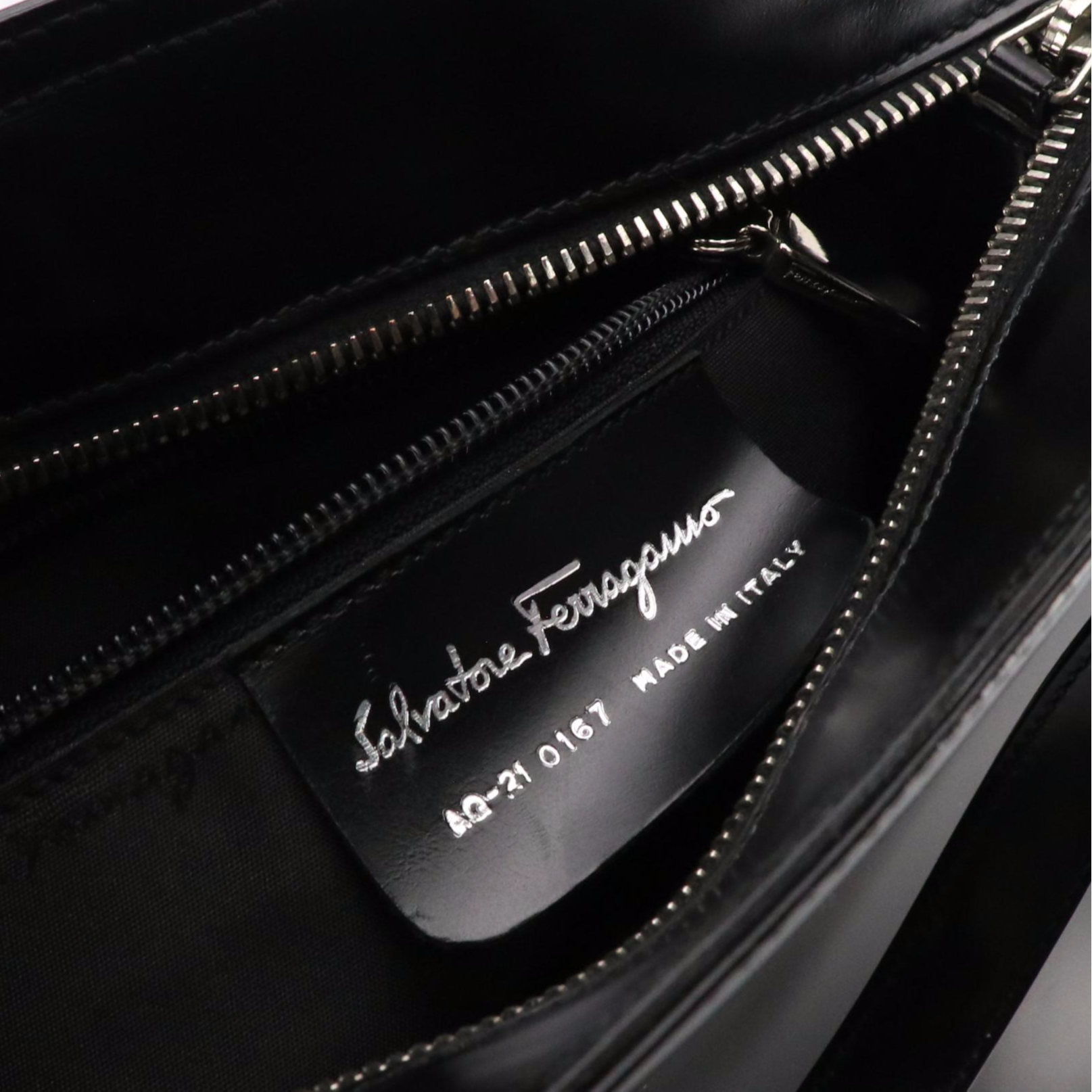 Salvatore Ferragamo Gancini Buckle Strap Two-Way Bag in Glazed Leather