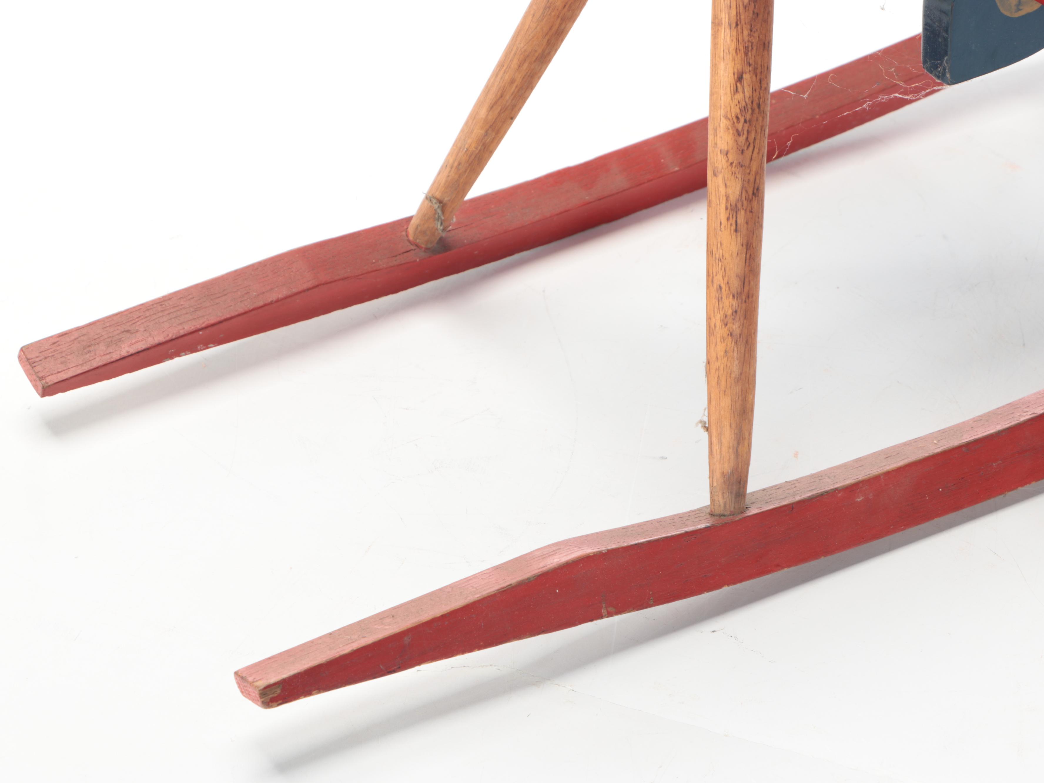 Robert Beaven Hand-Crafted Polychrome Wooden Rocking Horse