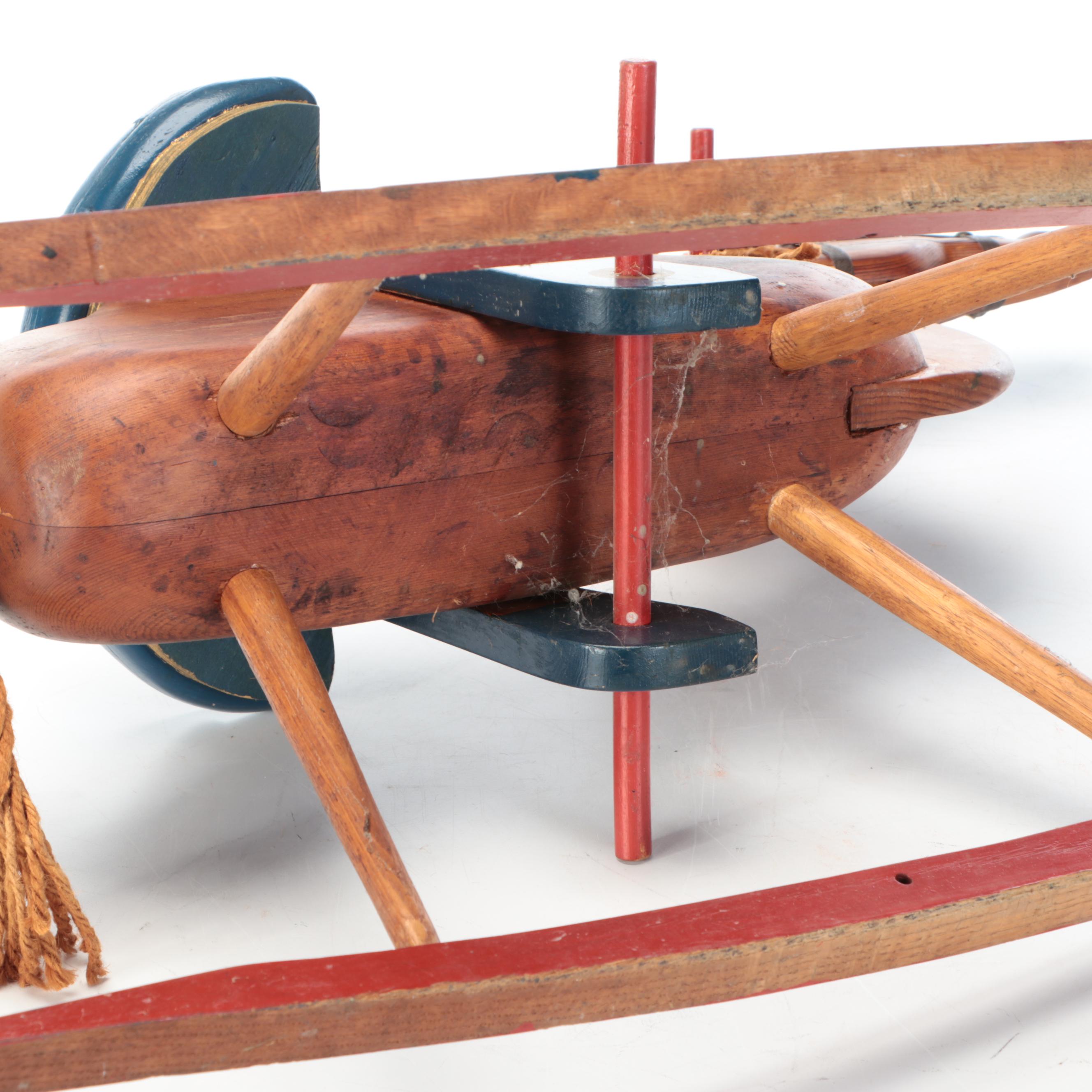 Robert Beaven Hand-Crafted Polychrome Wooden Rocking Horse