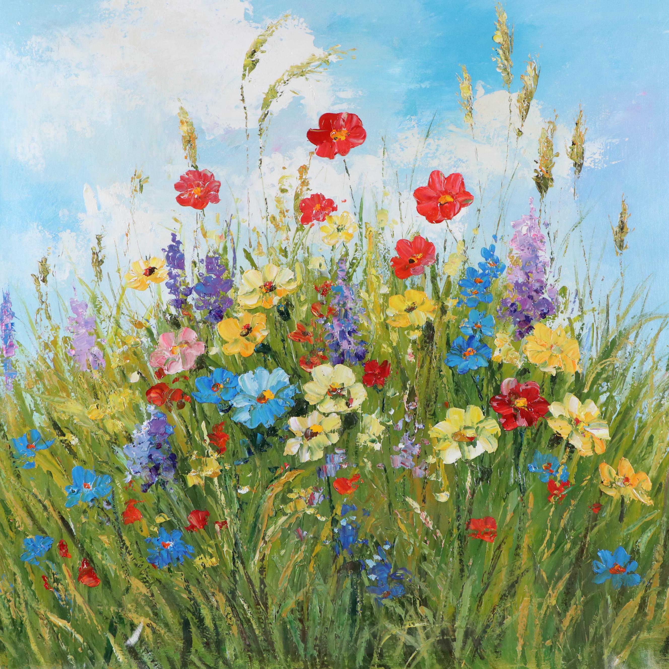 Ping Floral Landscape Oil Painting, 21st Century