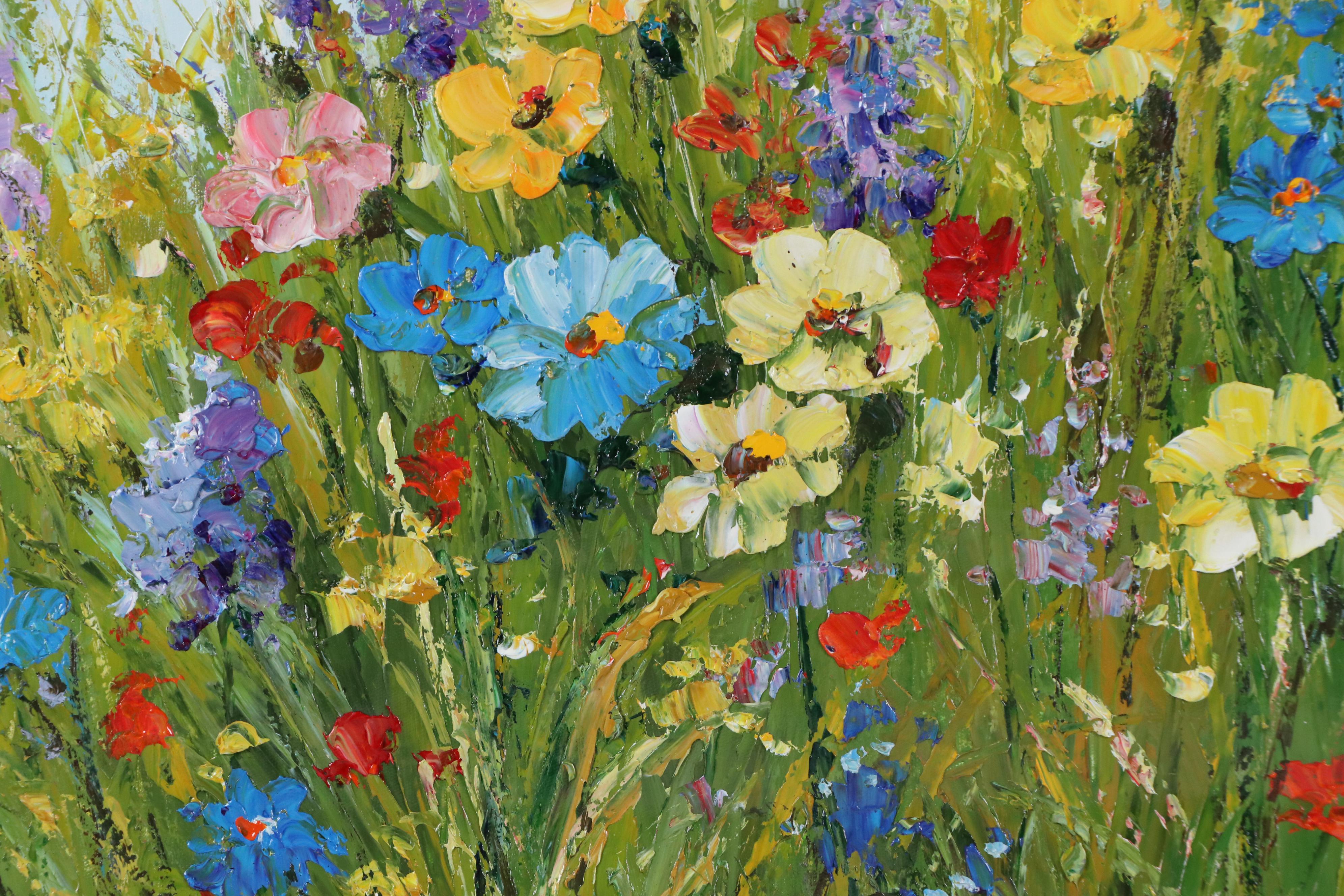 Ping Floral Landscape Oil Painting, 21st Century