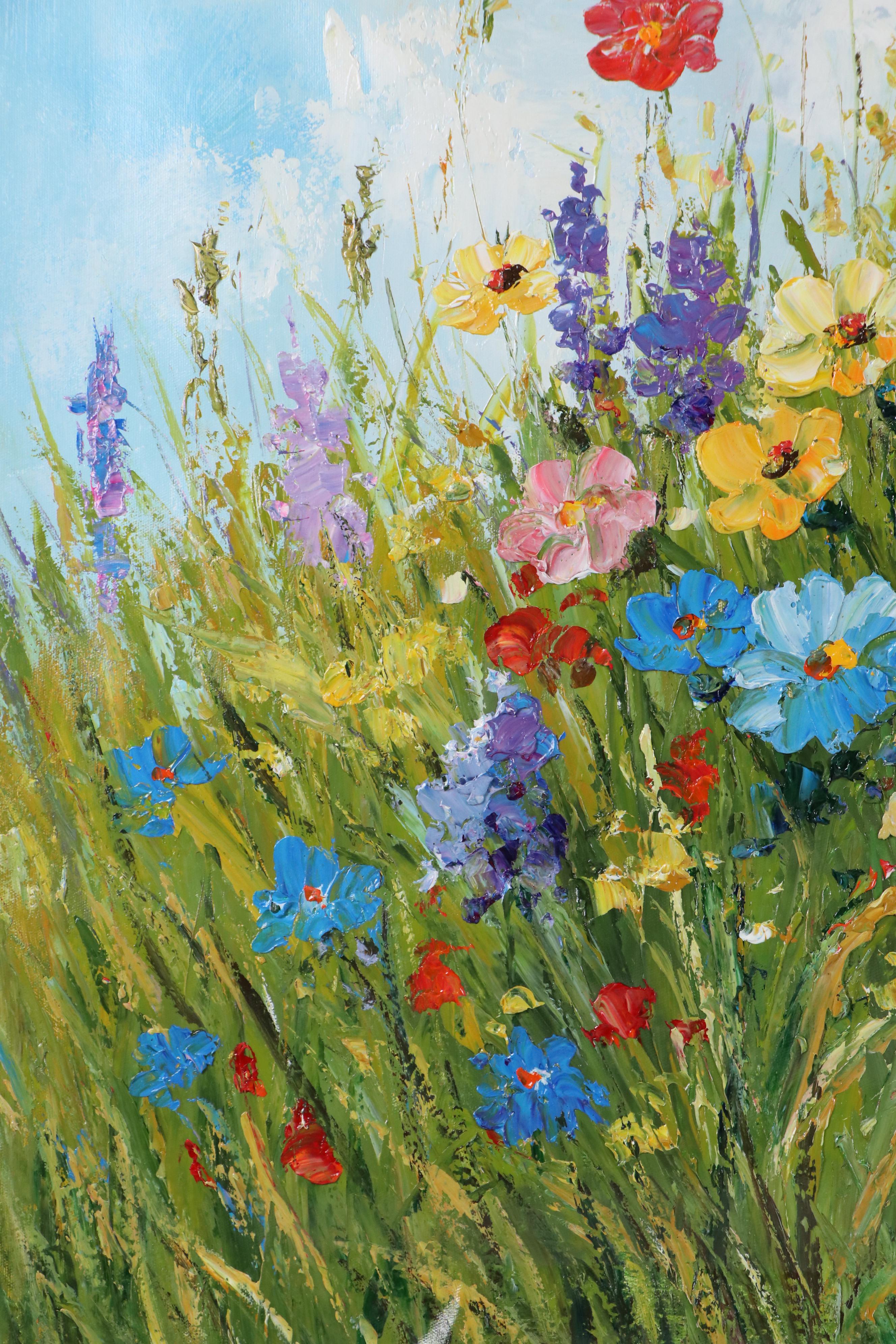 Ping Floral Landscape Oil Painting, 21st Century