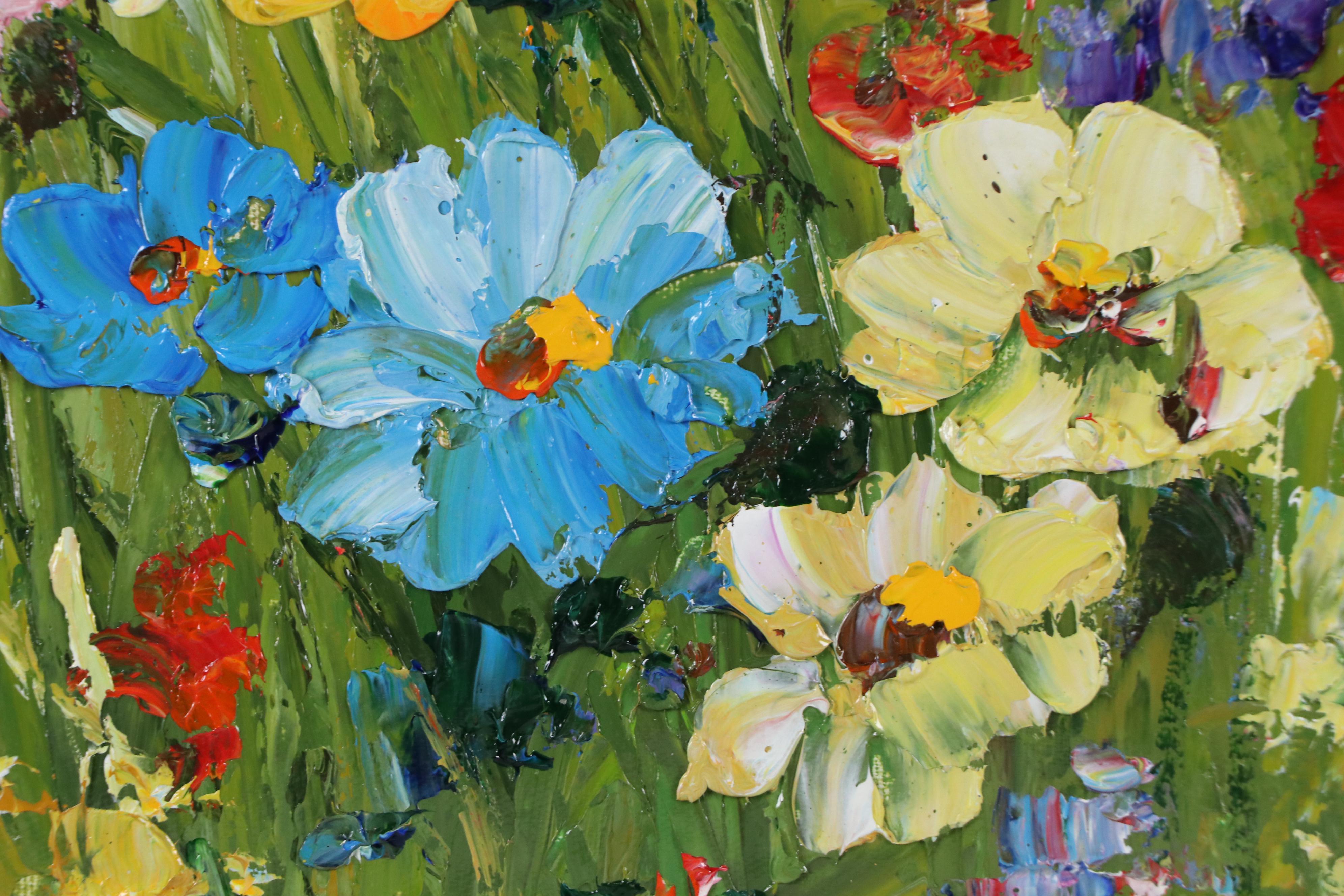 Ping Floral Landscape Oil Painting, 21st Century