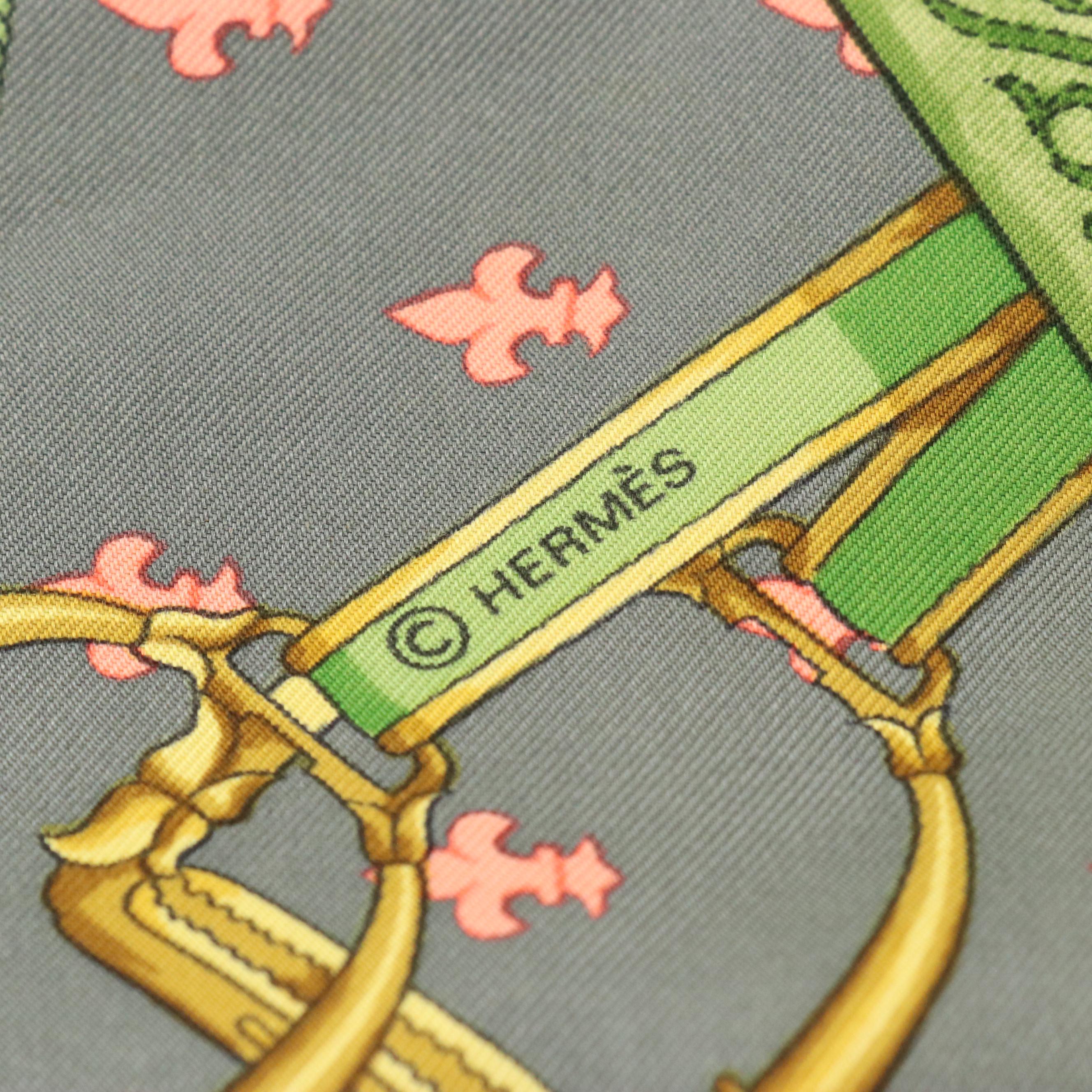Hermès "Selles a Housse" Scarf 90 in Silk Twill