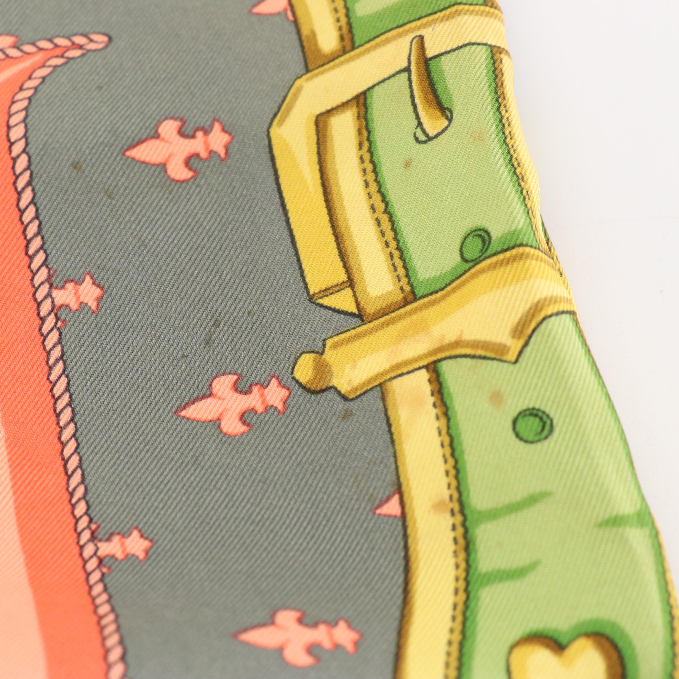 Hermès "Selles a Housse" Scarf 90 in Silk Twill