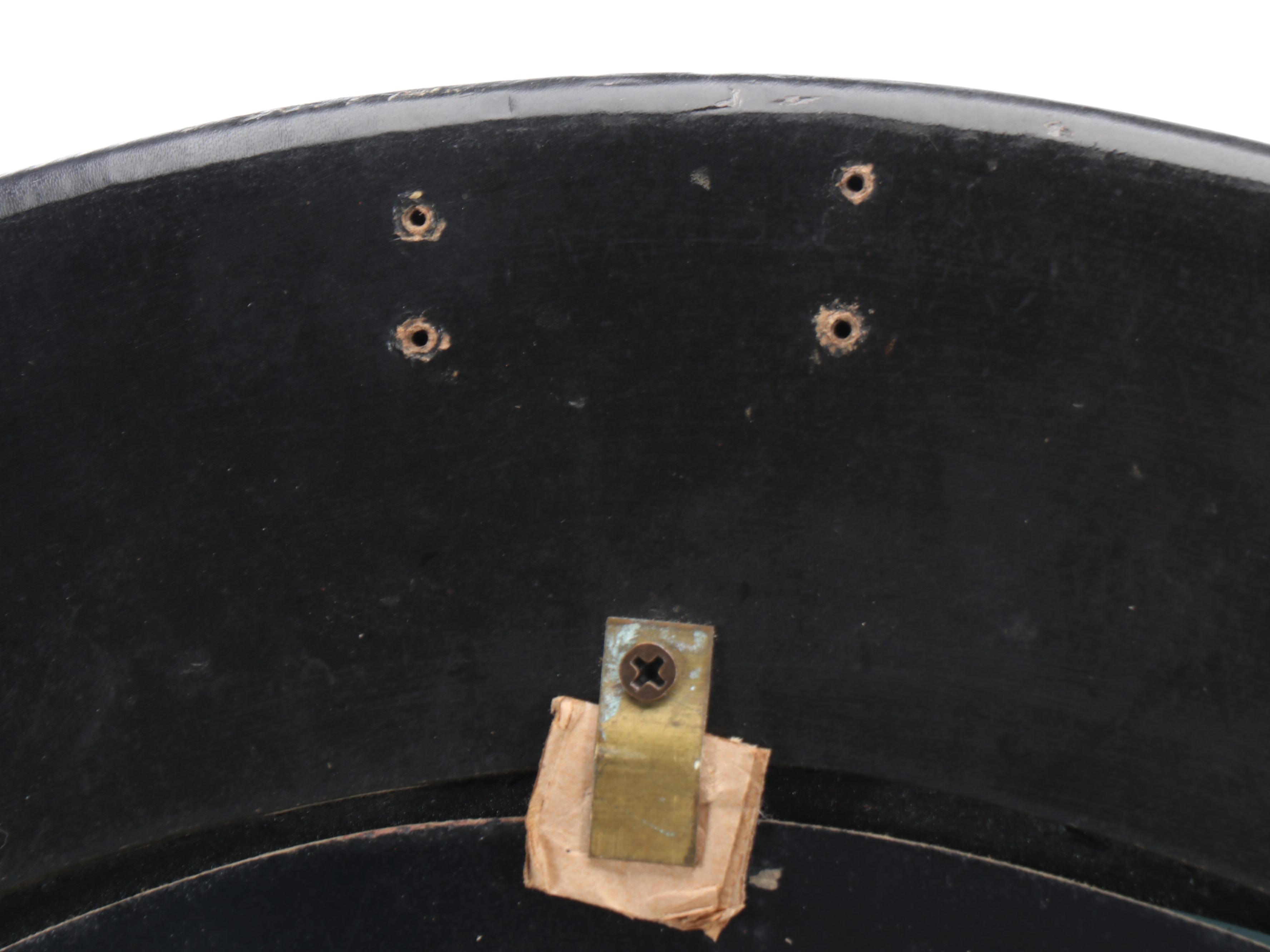 Chinoiserie Butterfly Black Lacquerware Oval Mirror