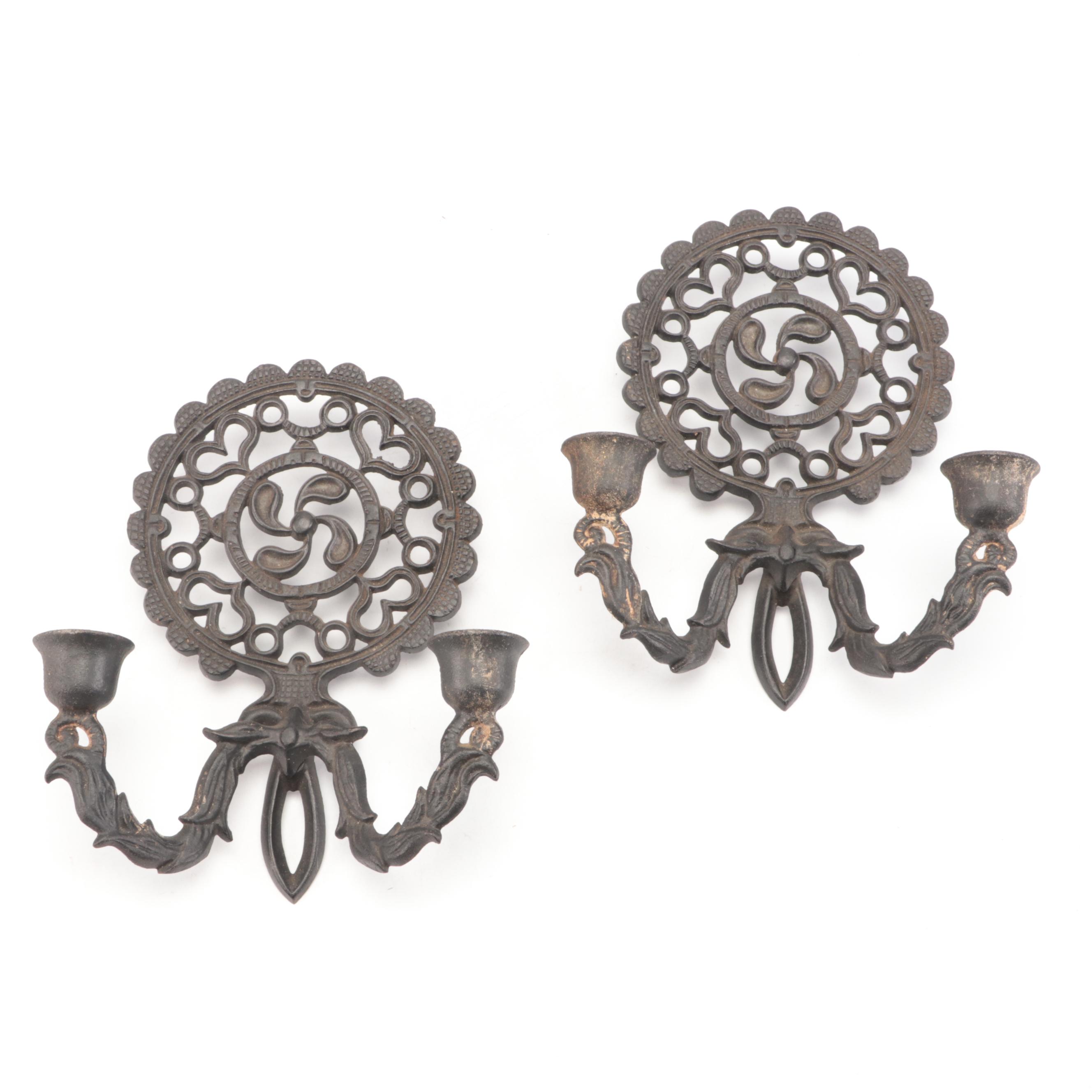 Wilton Cast Iron Candle Wall Sconces