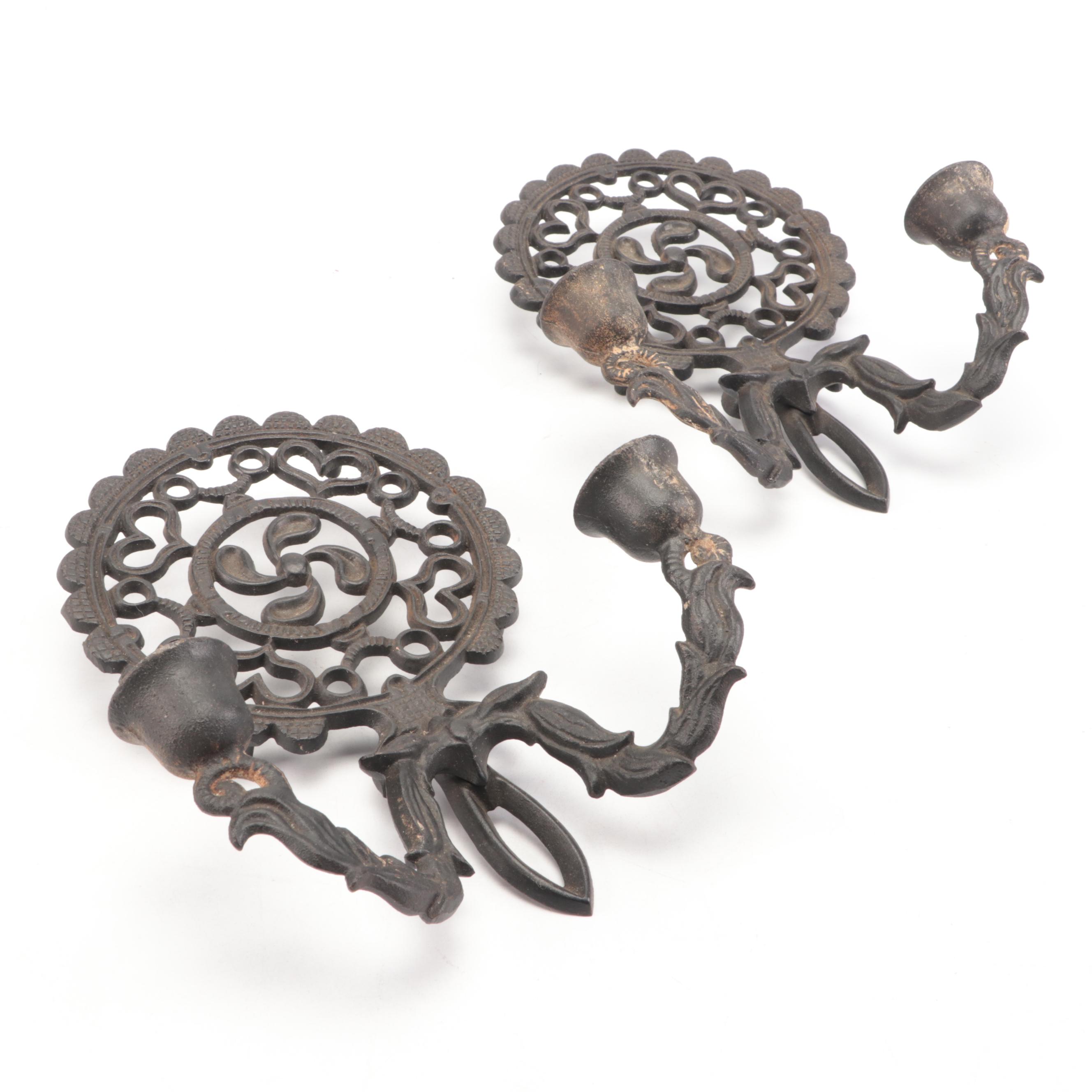 Wilton Cast Iron Candle Wall Sconces