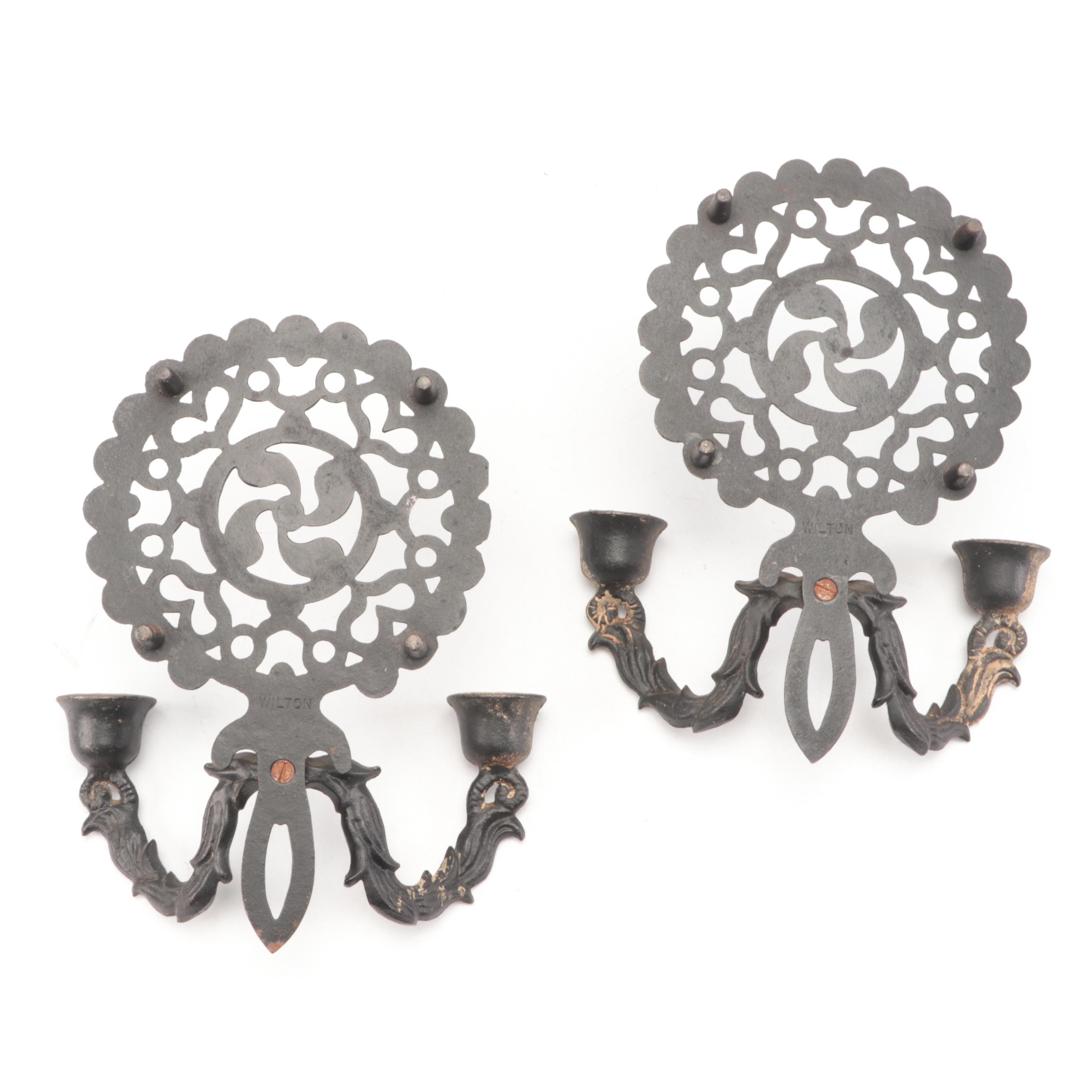 Wilton Cast Iron Candle Wall Sconces