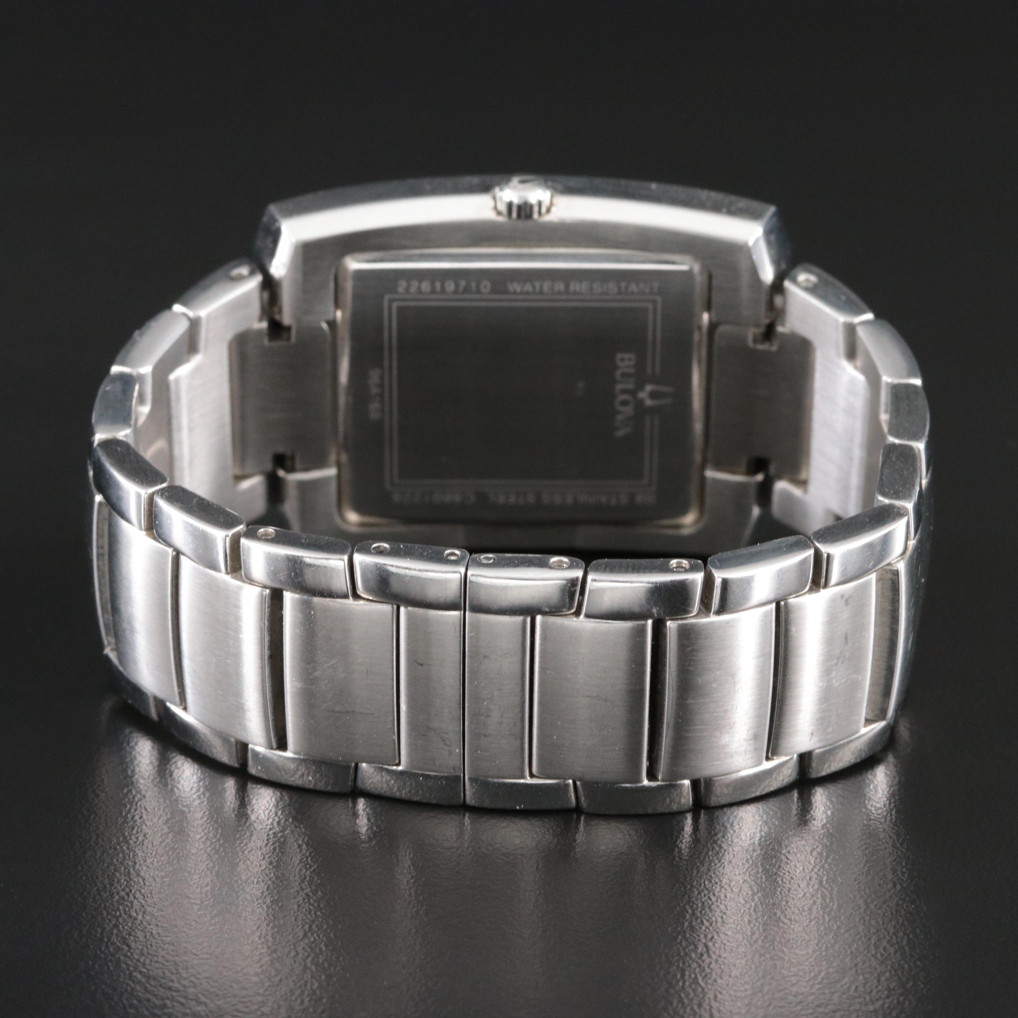 Bulova Classic Stainless Steel Blue Dial Quartz Watch