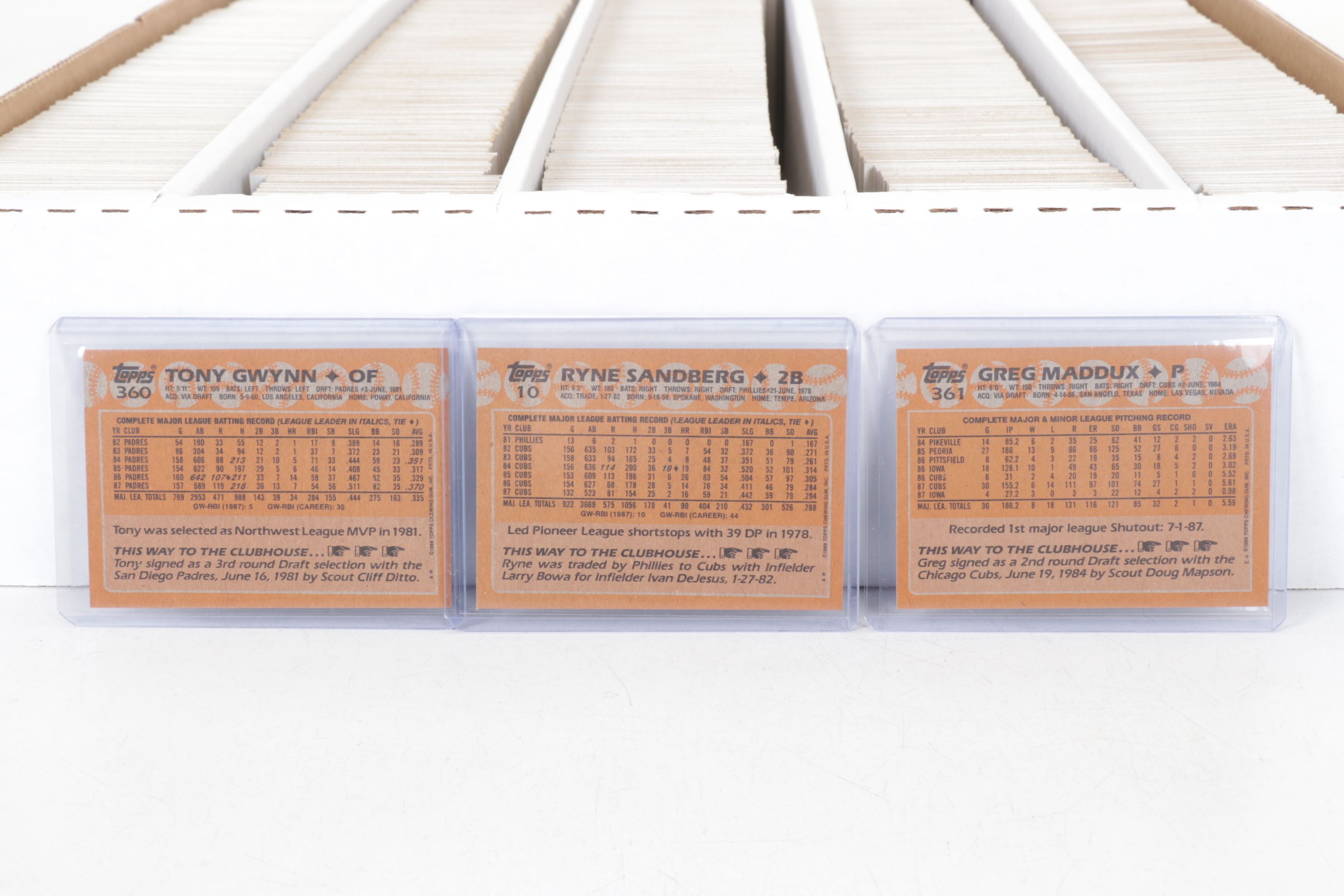 5,000 Mint Condition 1988 Topps Cut Card Storage Vending Case Baseball Cards