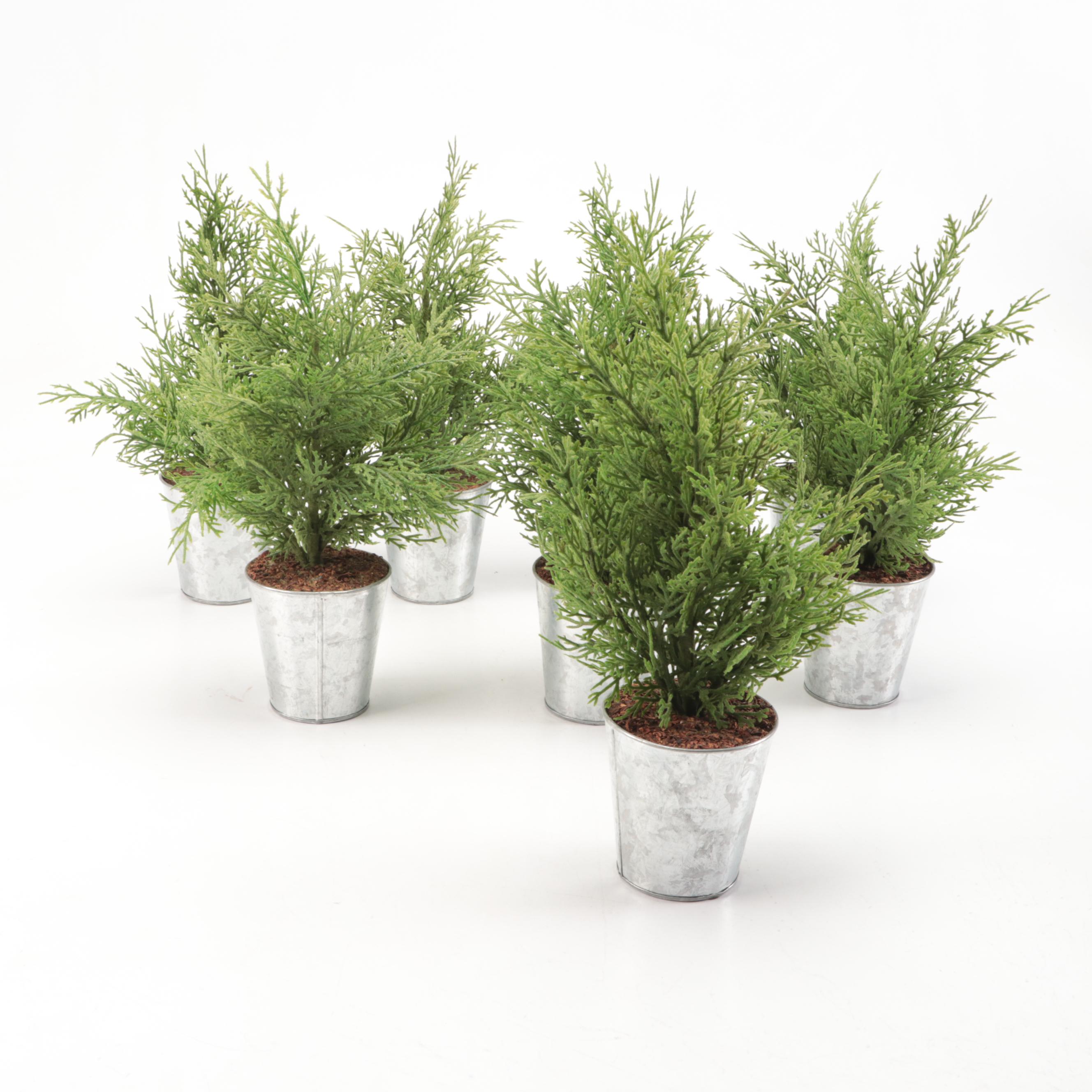 Pottery Barn Faux Juniper Bushes and Place Card Holders with Electric Candles