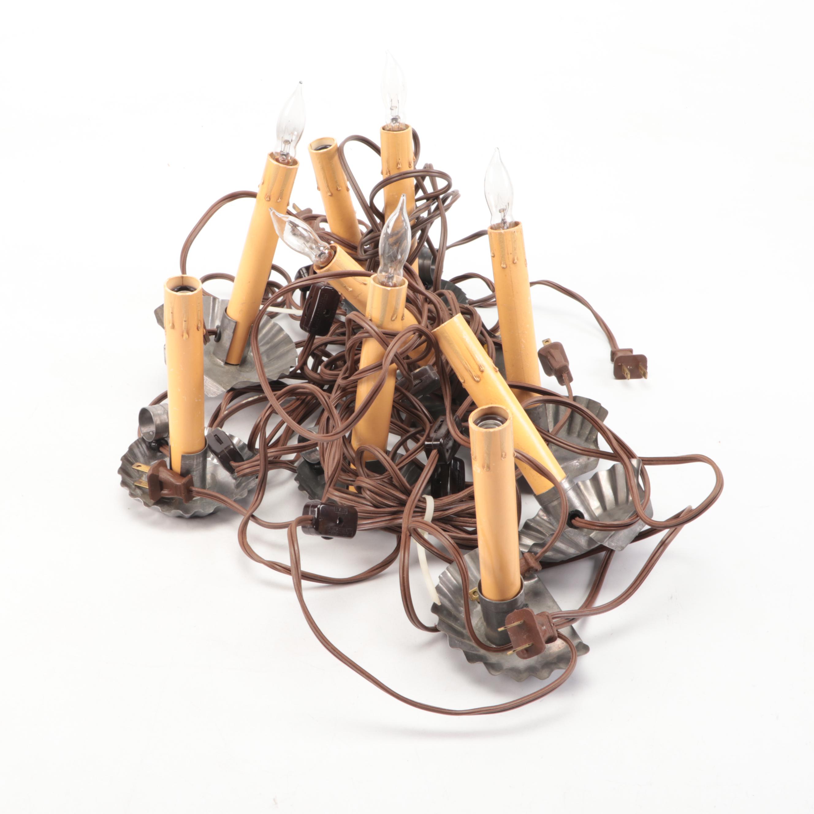 Pottery Barn Faux Juniper Bushes and Place Card Holders with Electric Candles