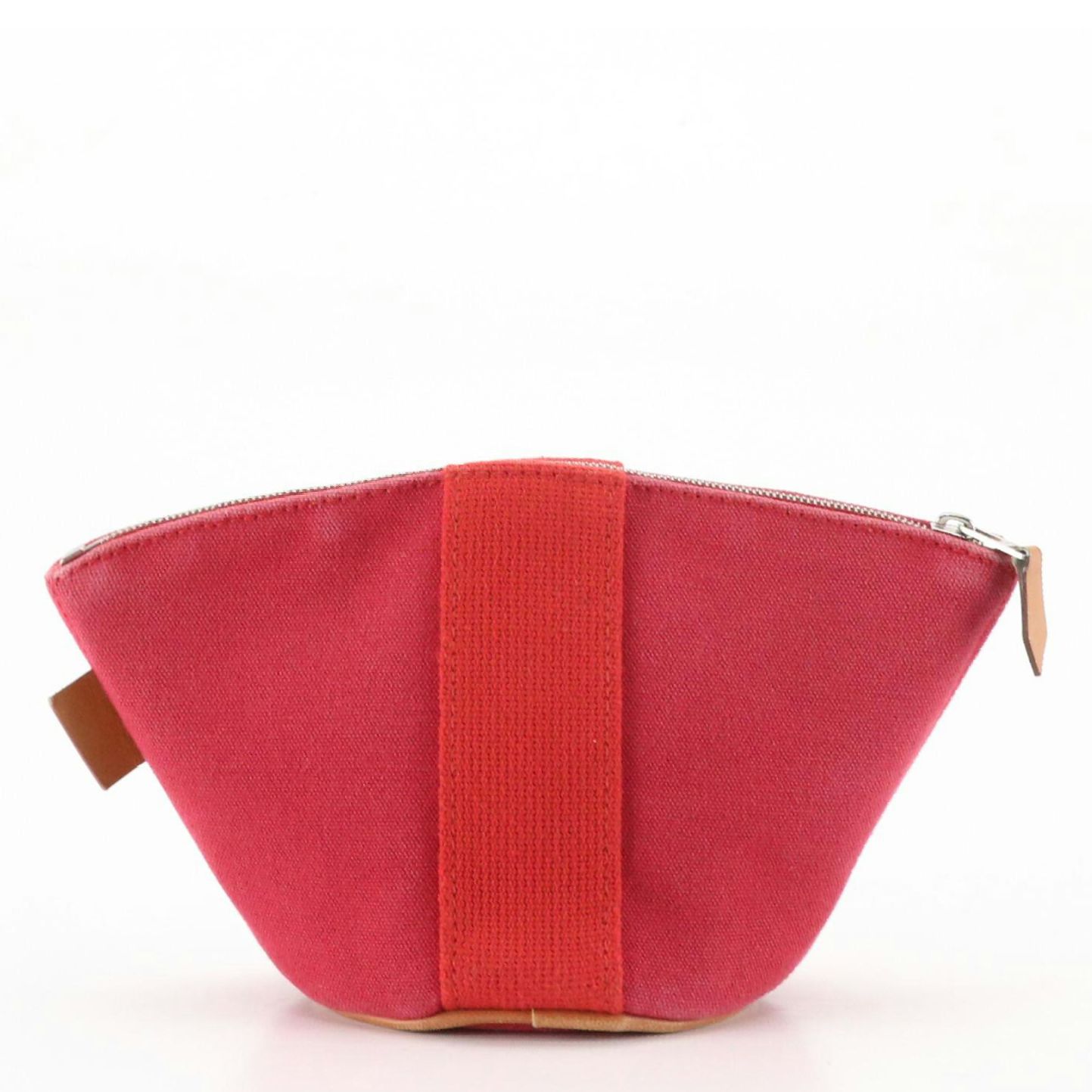 Hermès Trousse Palmyre Zip Pouch in Raspberry Red Canvas