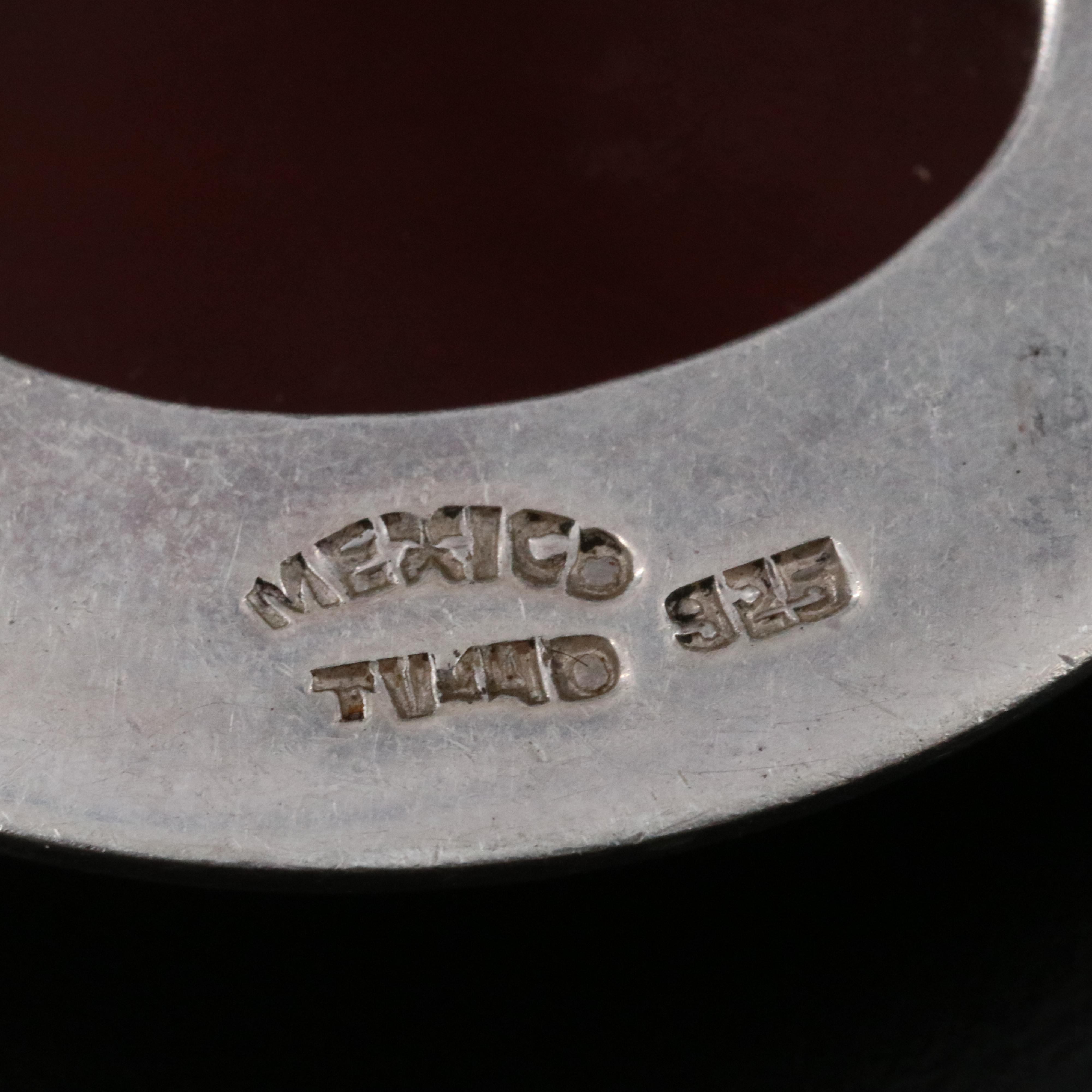 Sterling Carnelian Pendant Necklace and Metal V Collar