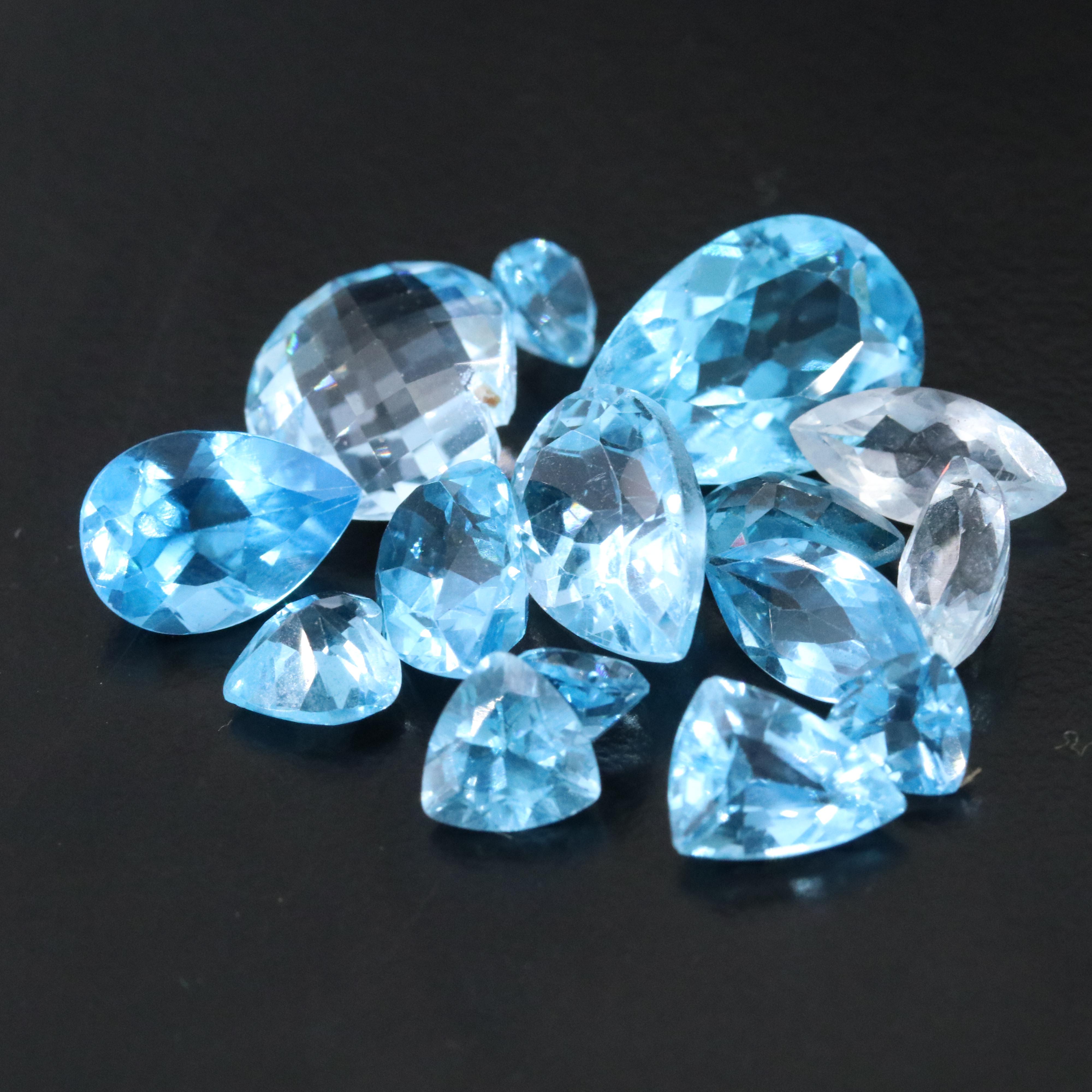 Loose 27.45 CTW Topaz, Aquamarine and Lab Grown Spinel