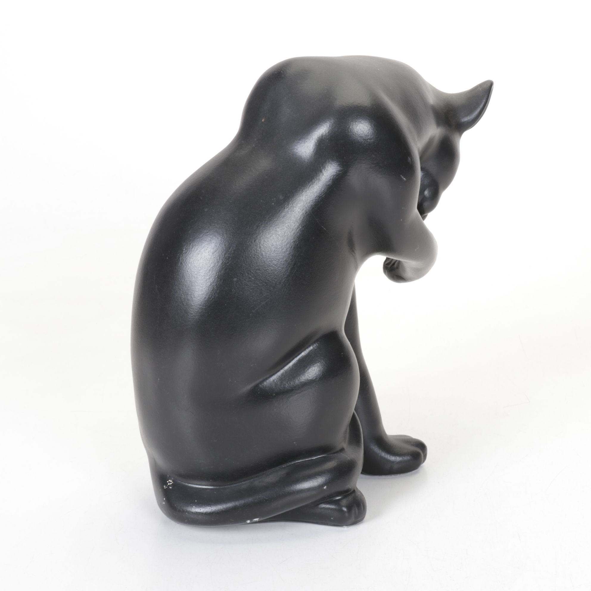 Bathing Black Cat Statue