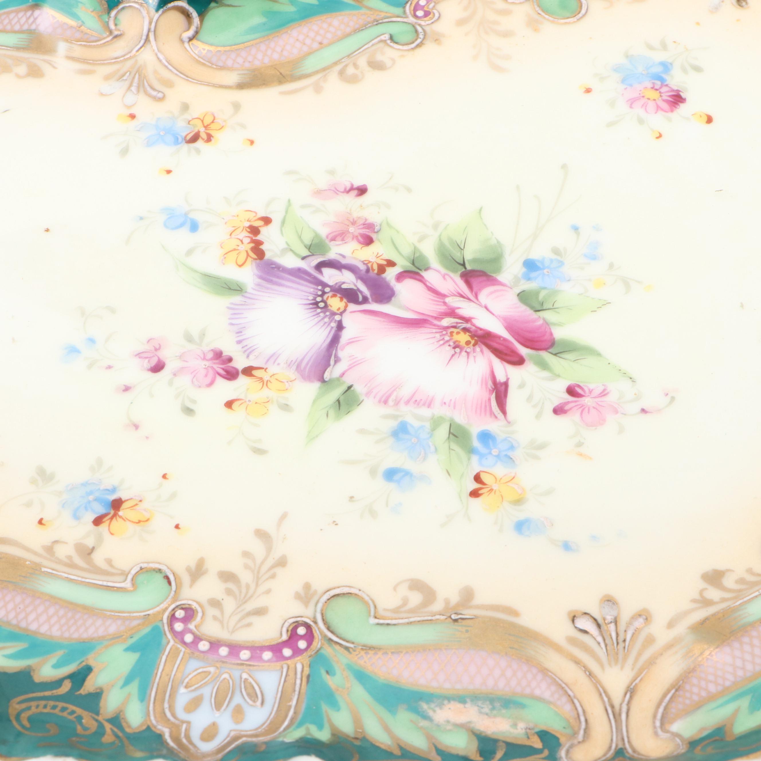 KPM Painted Porcelain Plaque and Tray with Other Home Décor