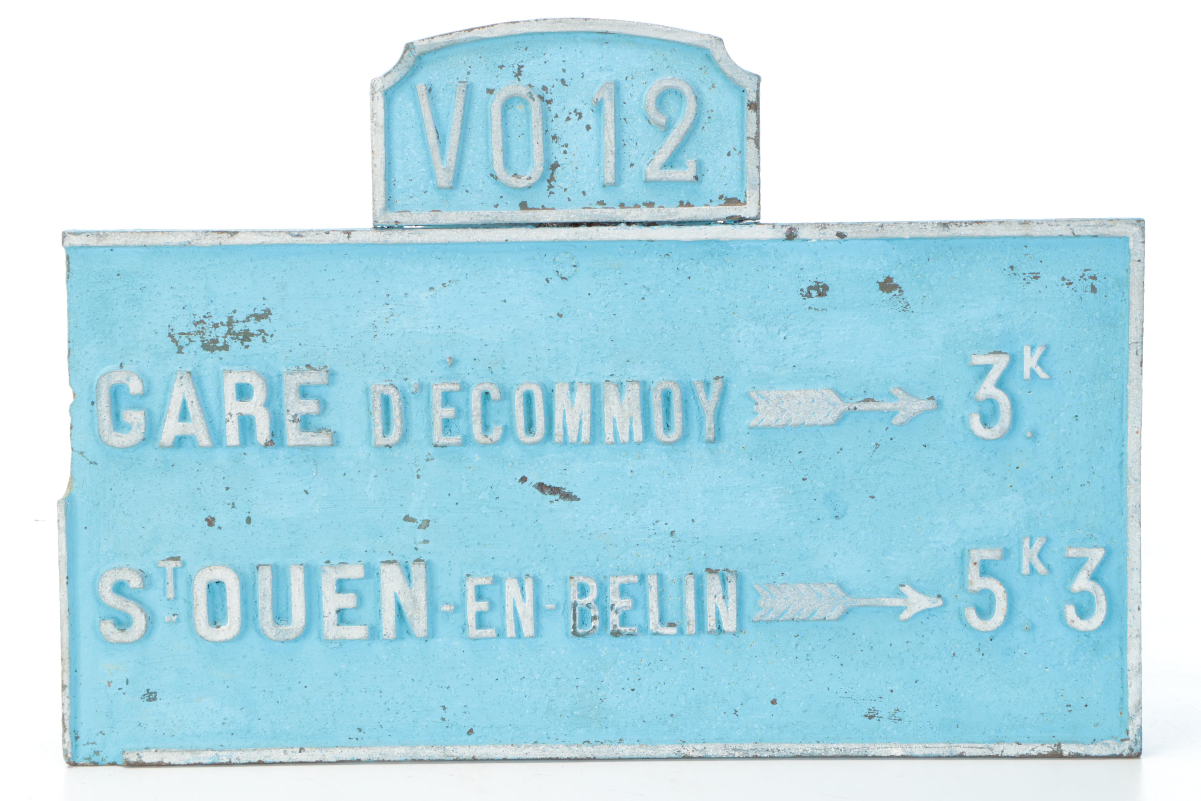 French Metal Road Sign