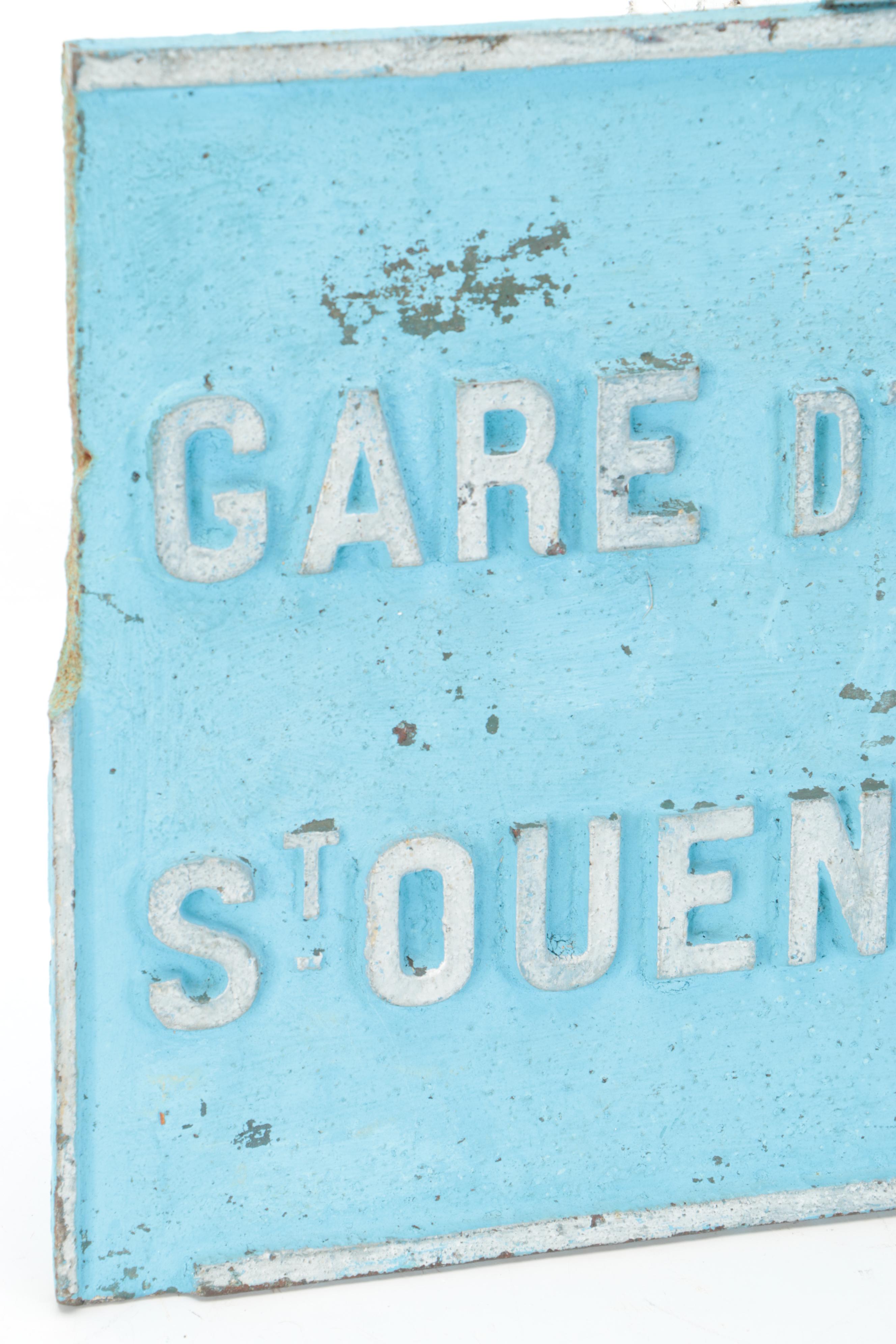 French Metal Road Sign