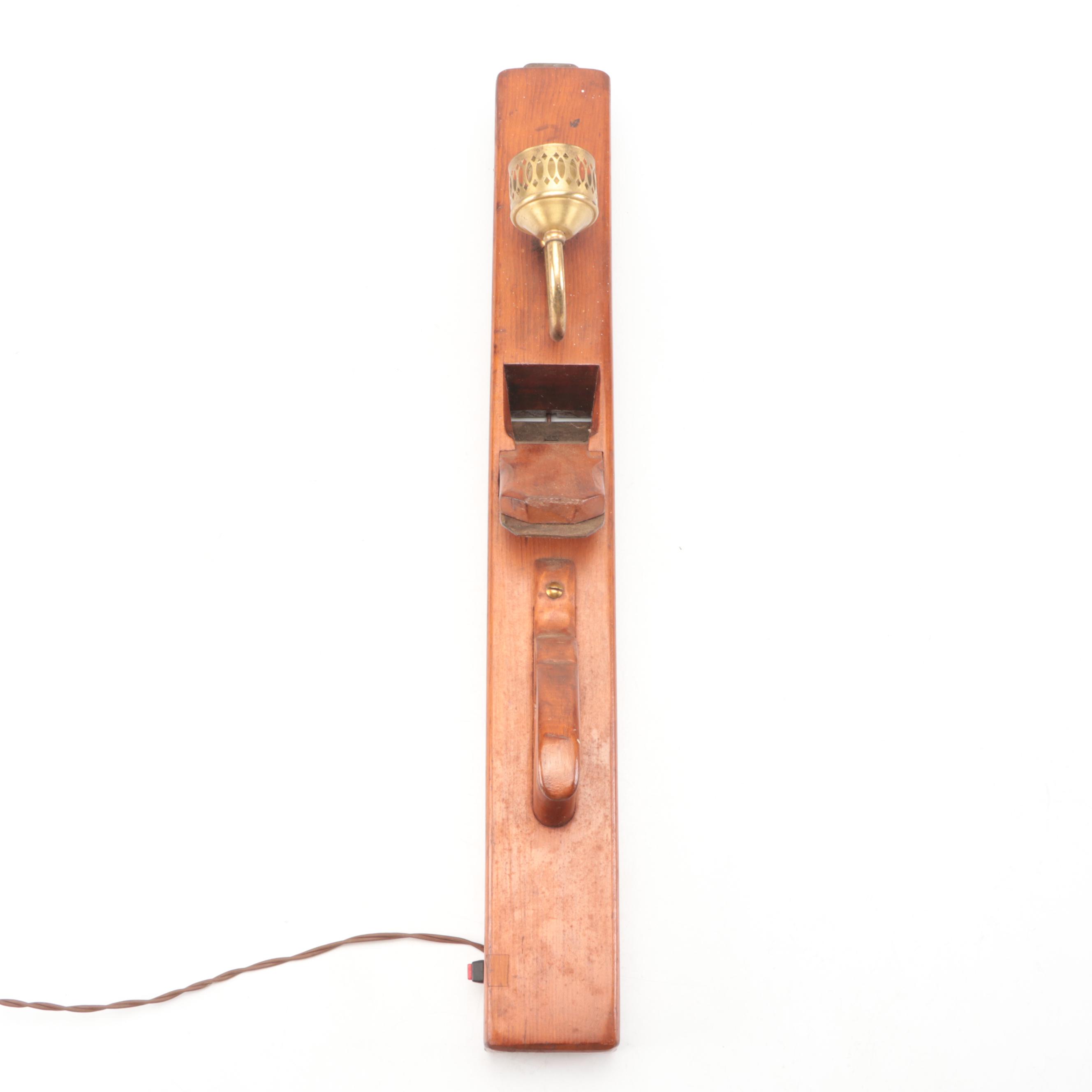 Repurposed Wood Plane Wall Sconce