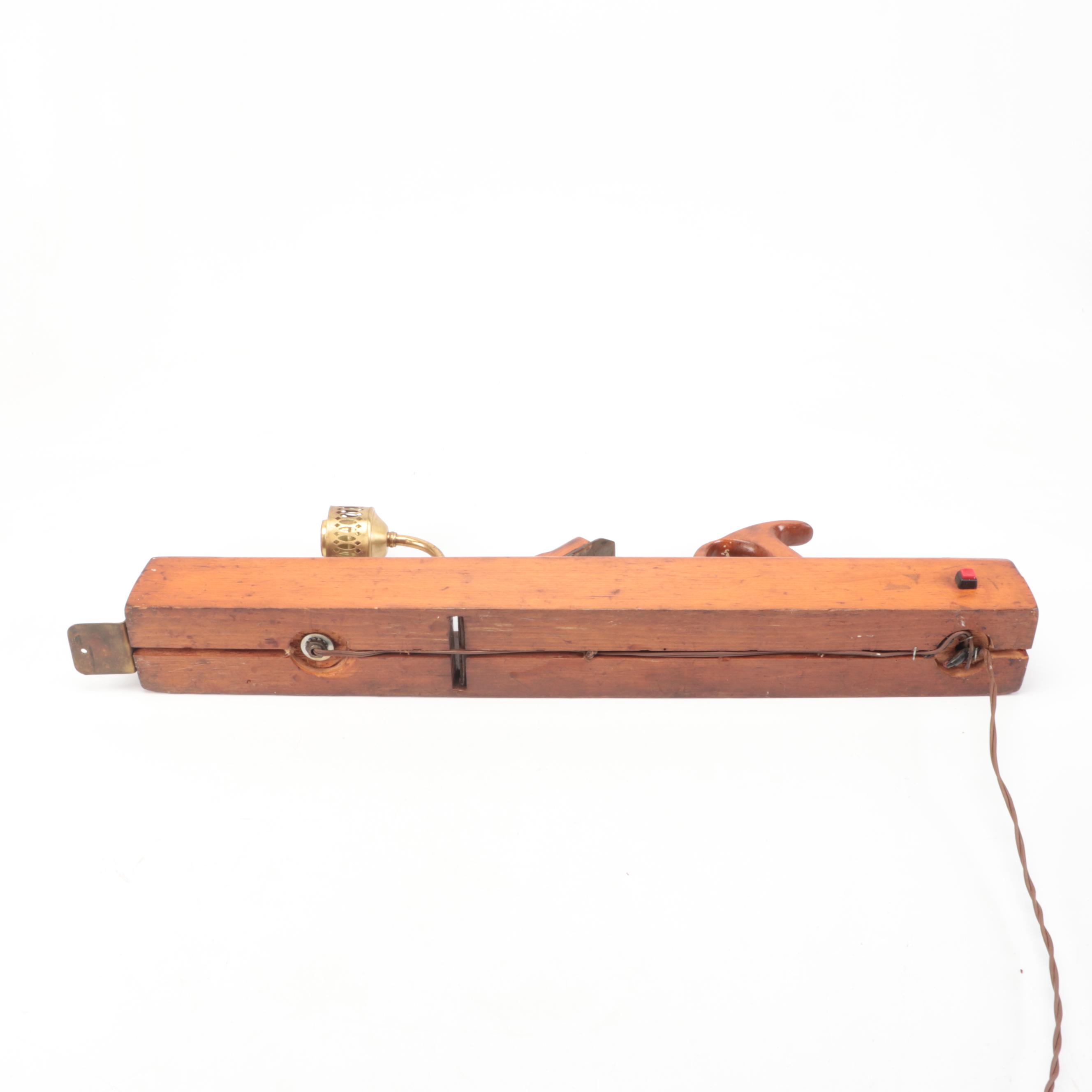 Repurposed Wood Plane Wall Sconce