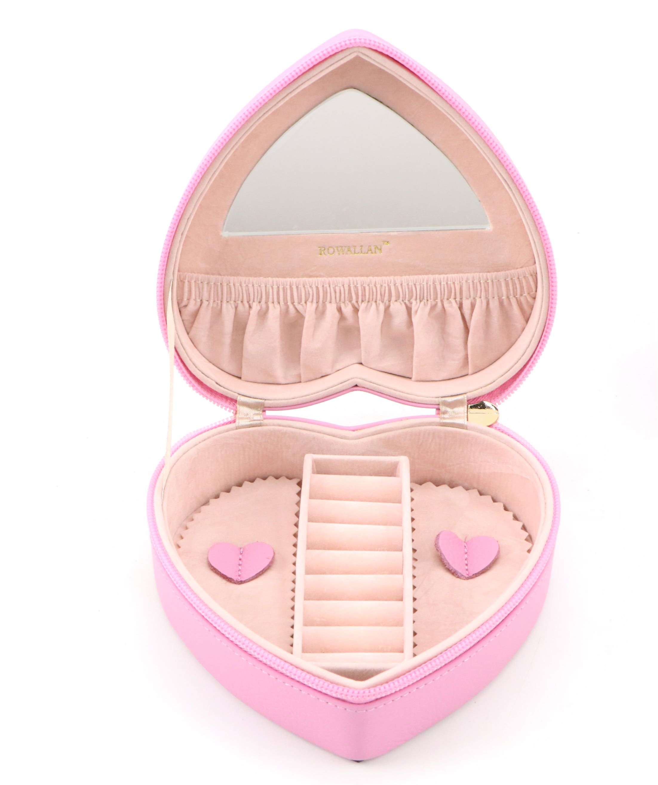 Rowallan Pink and Orange Leather Travel Jewelry Boxes