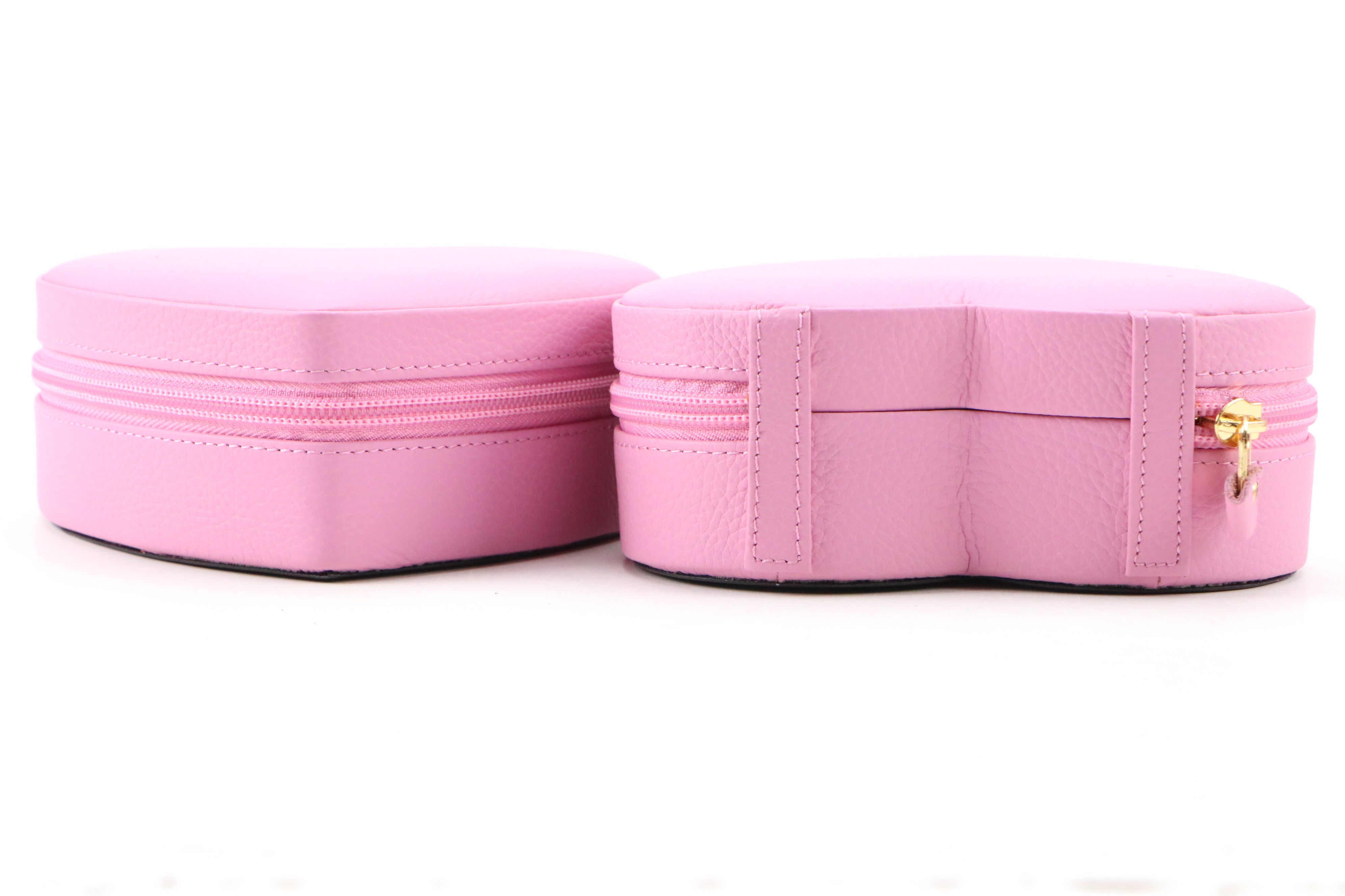 Rowallan Pink and Orange Leather Travel Jewelry Boxes