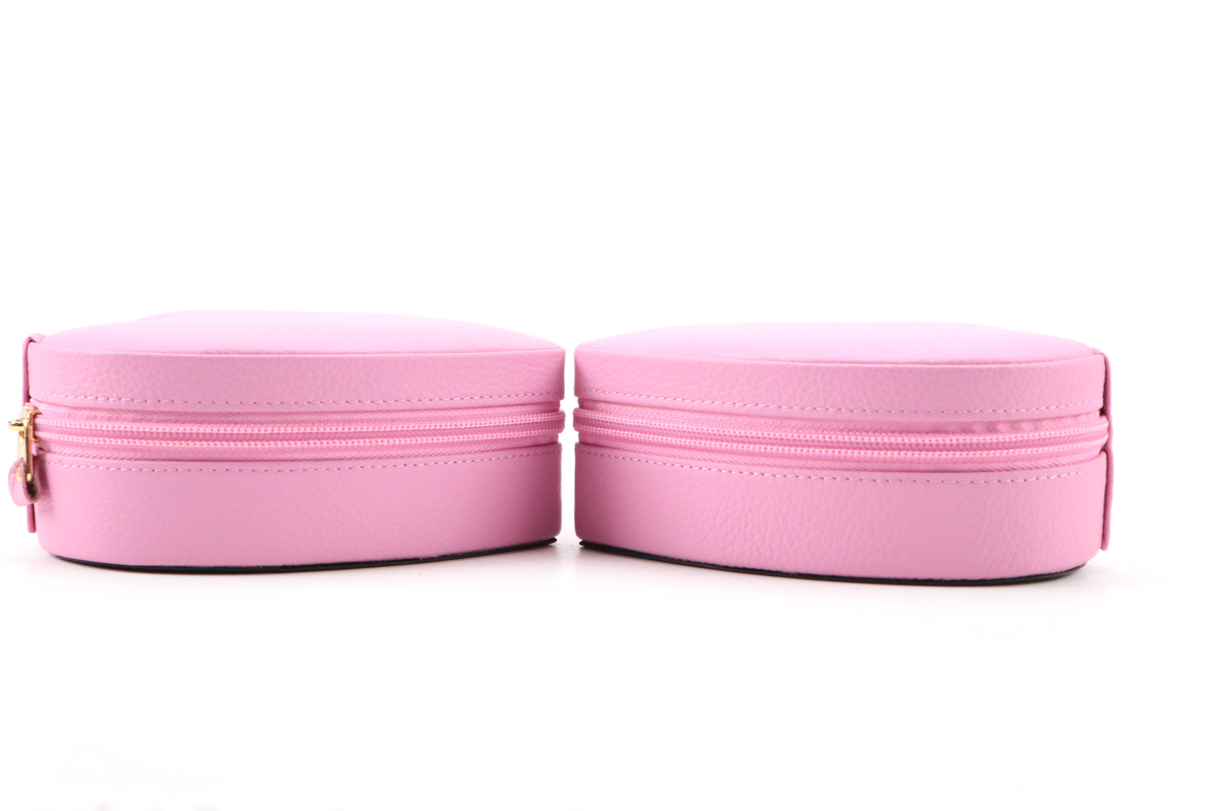 Rowallan Pink and Orange Leather Travel Jewelry Boxes
