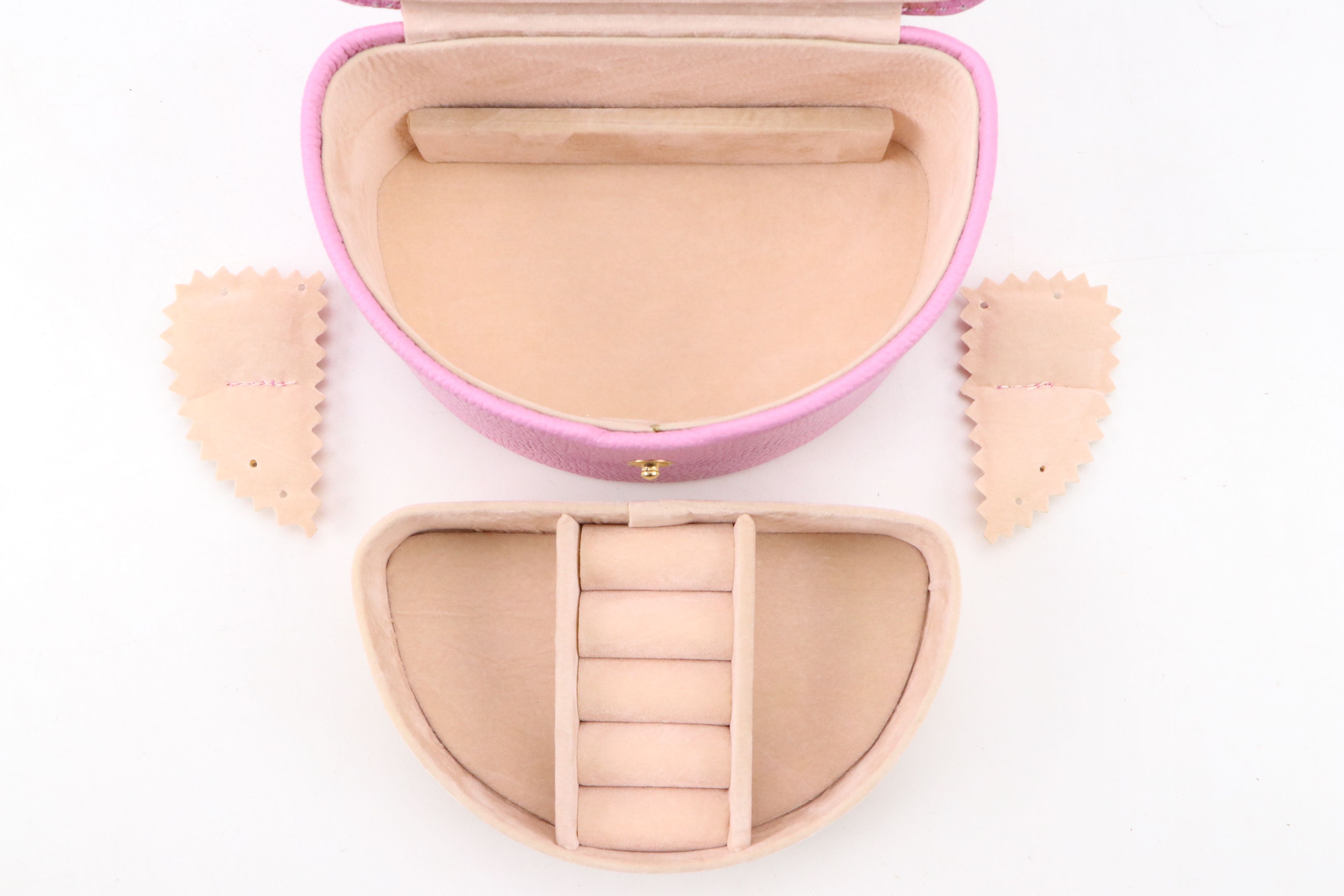 Rowallan Pink and Orange Leather Travel Jewelry Boxes