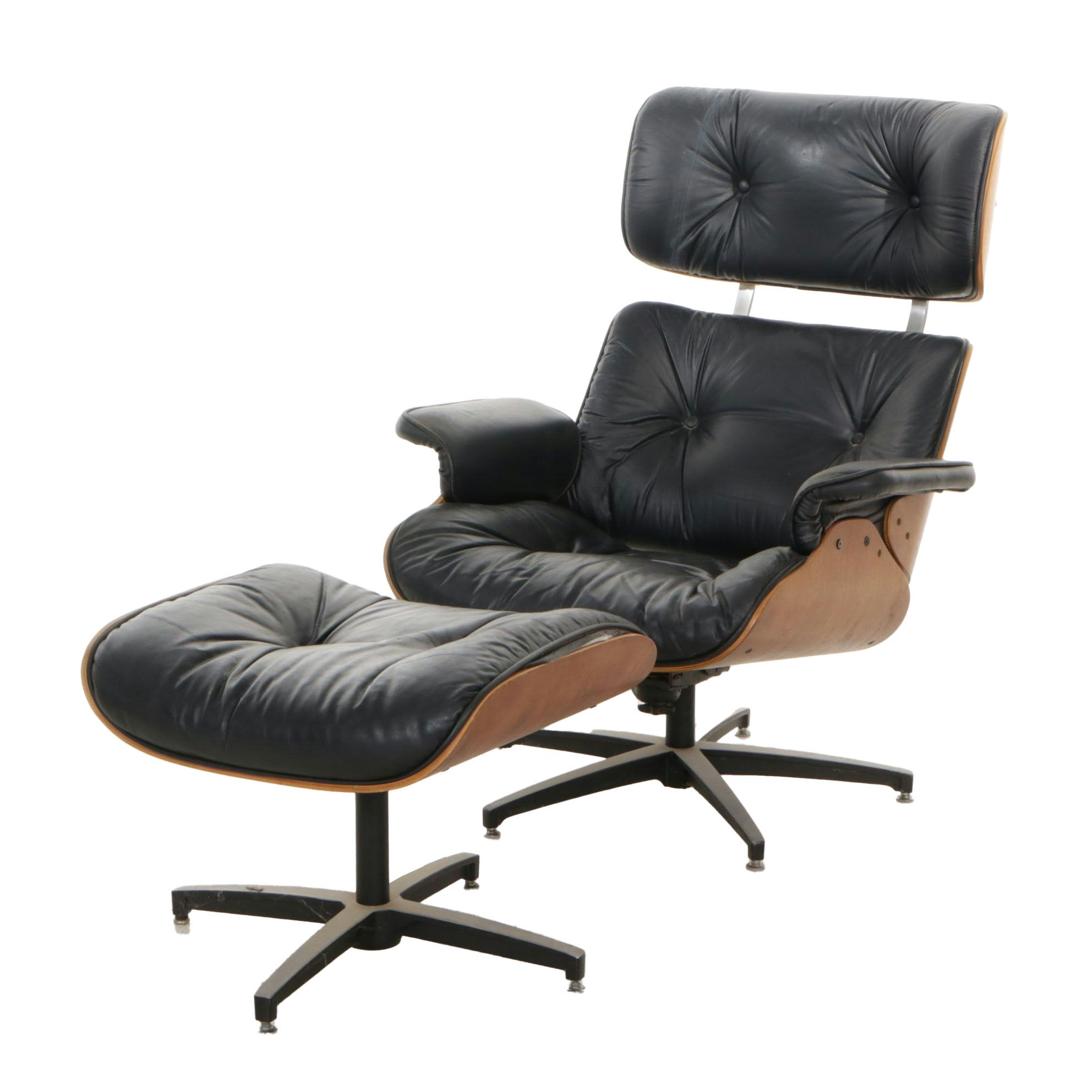 Northfield Eames Style Mid Century Modern Lounge Chair and Ottoman