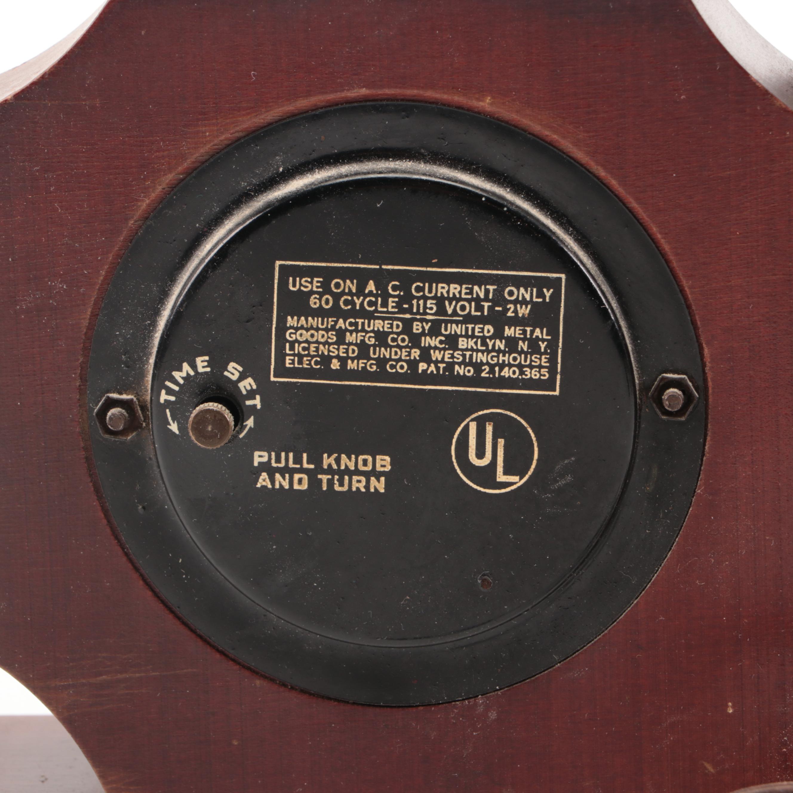 Vintage United Self-Starting Illuminated Ballerina Electric Clock