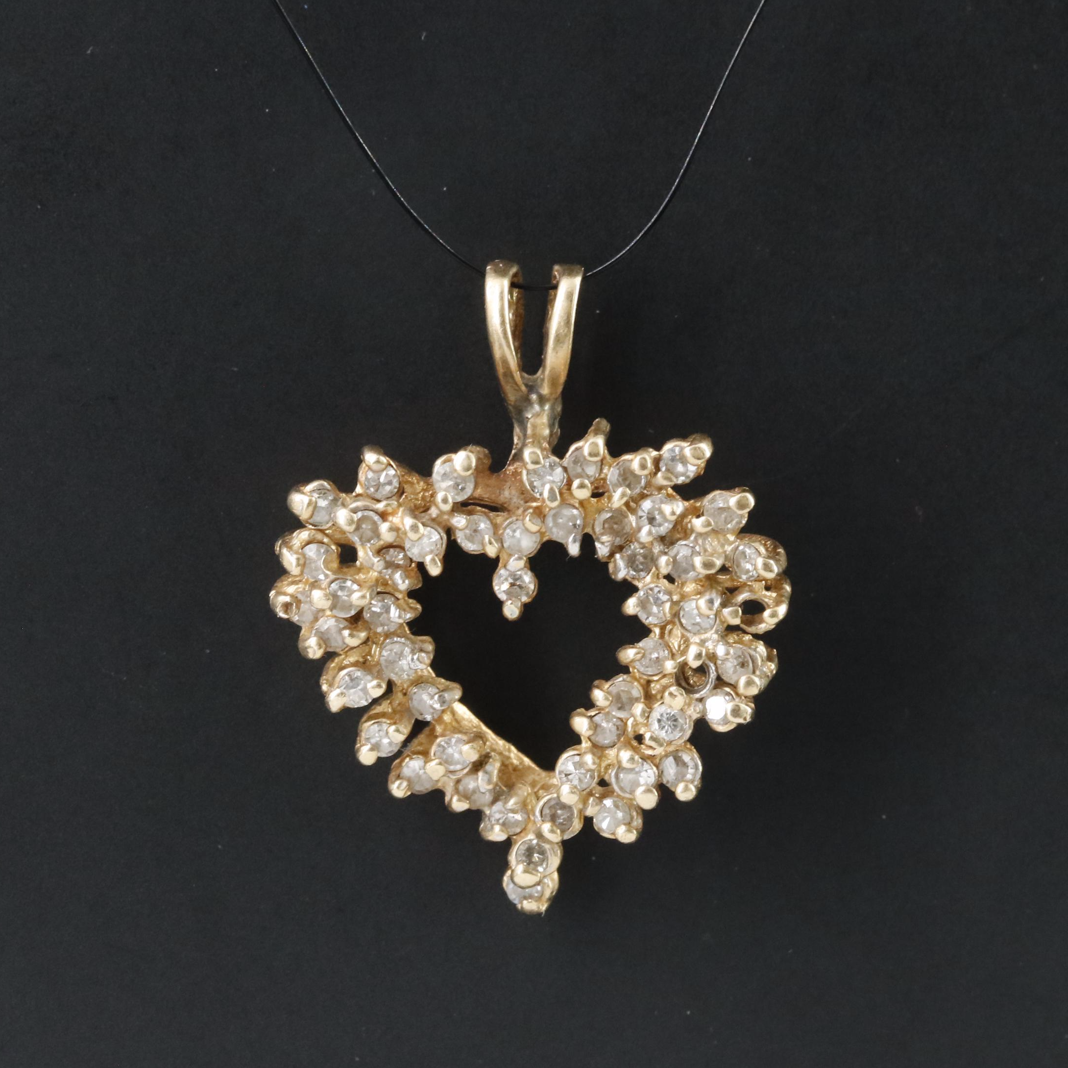 14K 0.96 CTW Diamond Heart Pendant