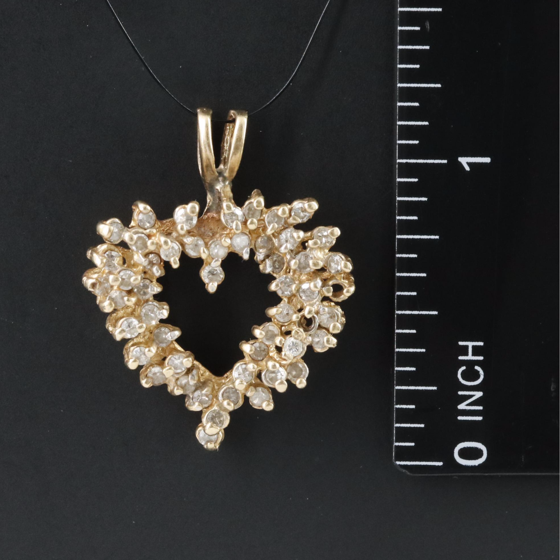 14K 0.96 CTW Diamond Heart Pendant