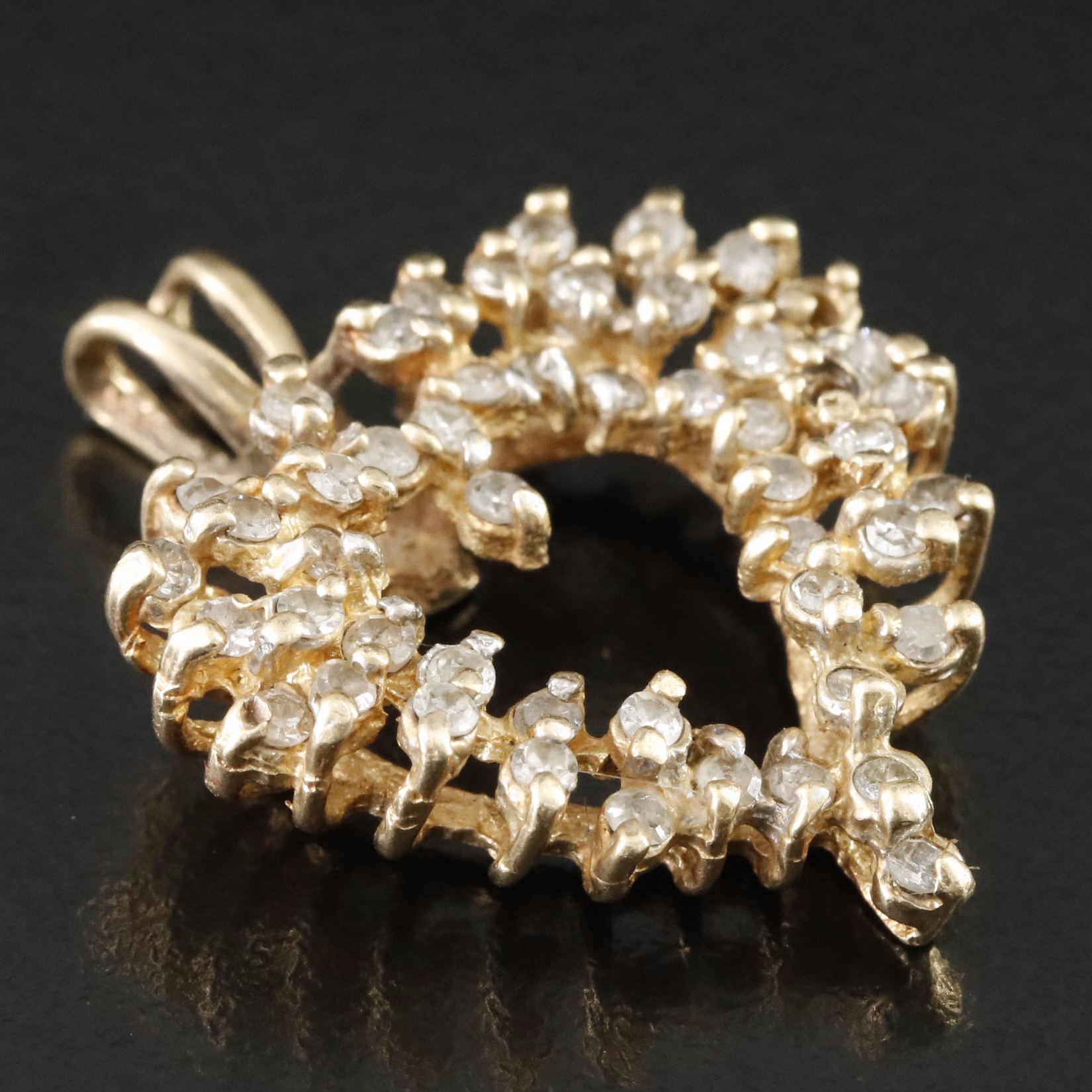 14K 0.96 CTW Diamond Heart Pendant