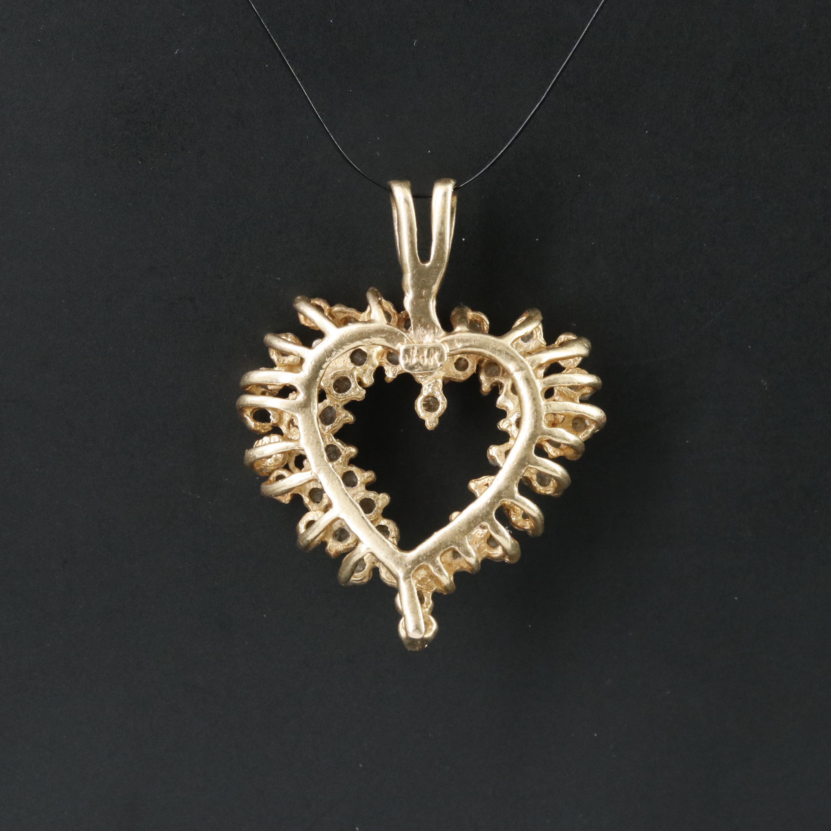 14K 0.96 CTW Diamond Heart Pendant