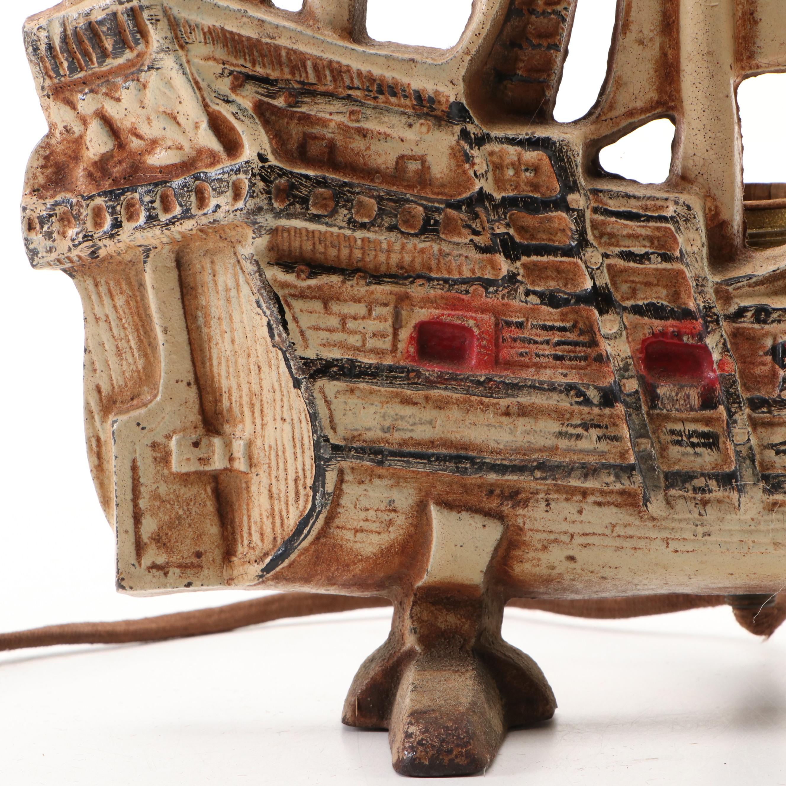 Spanish Galleon Cast Iron Table Lamp