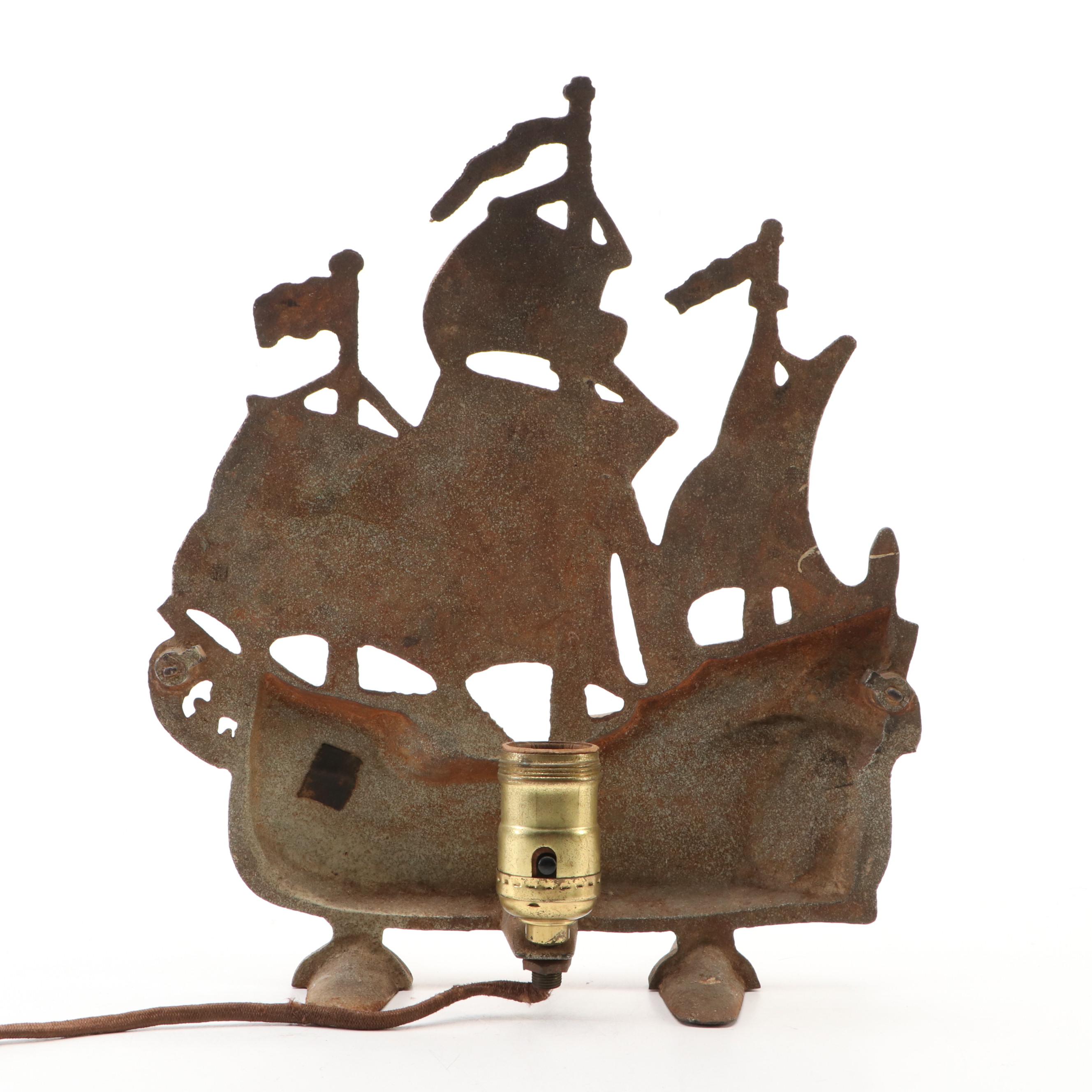 Spanish Galleon Cast Iron Table Lamp