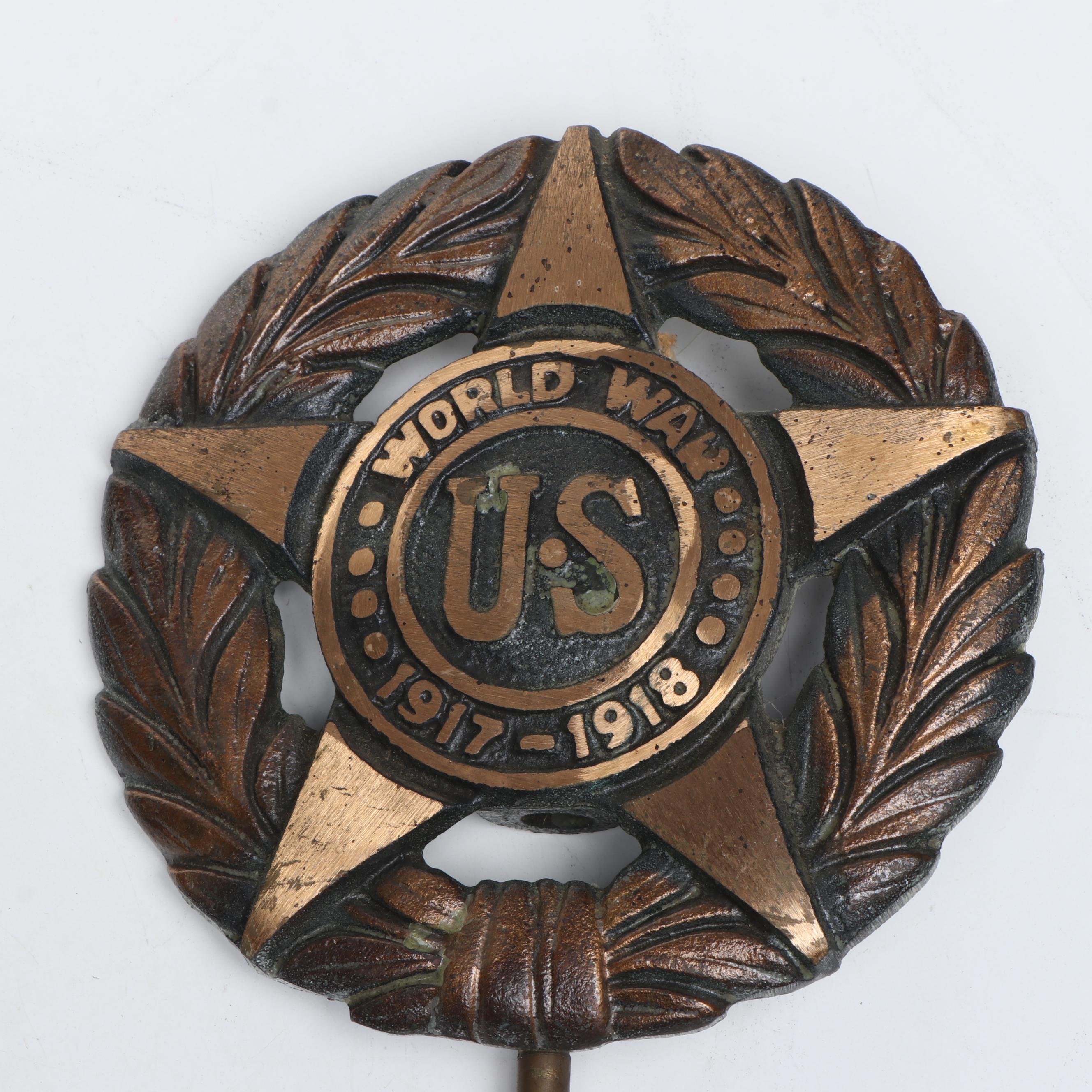 Bronze Finish World War I Lawn Stake