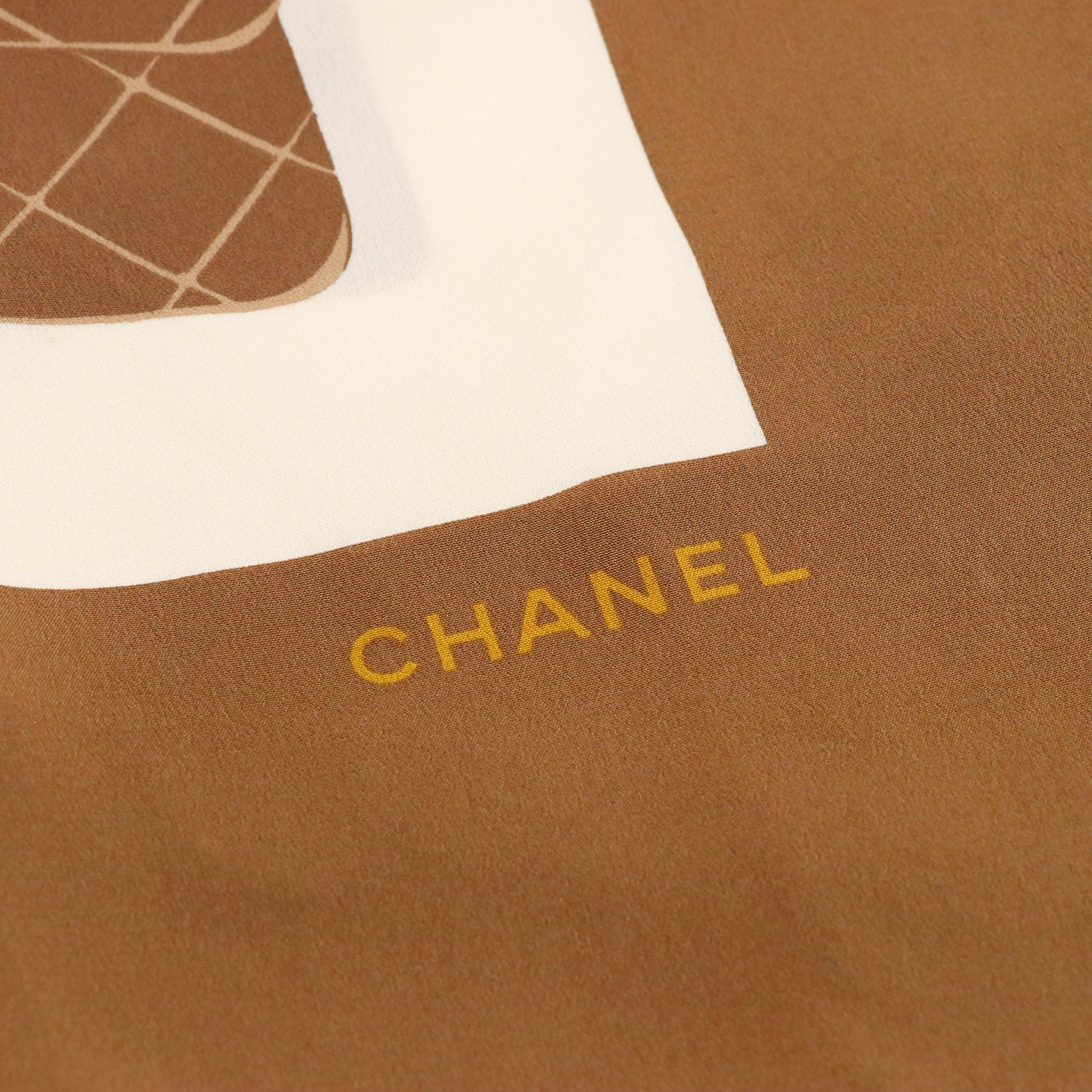 Chanel Classic Flap Print Scarf 90 in Silk Charmeuse