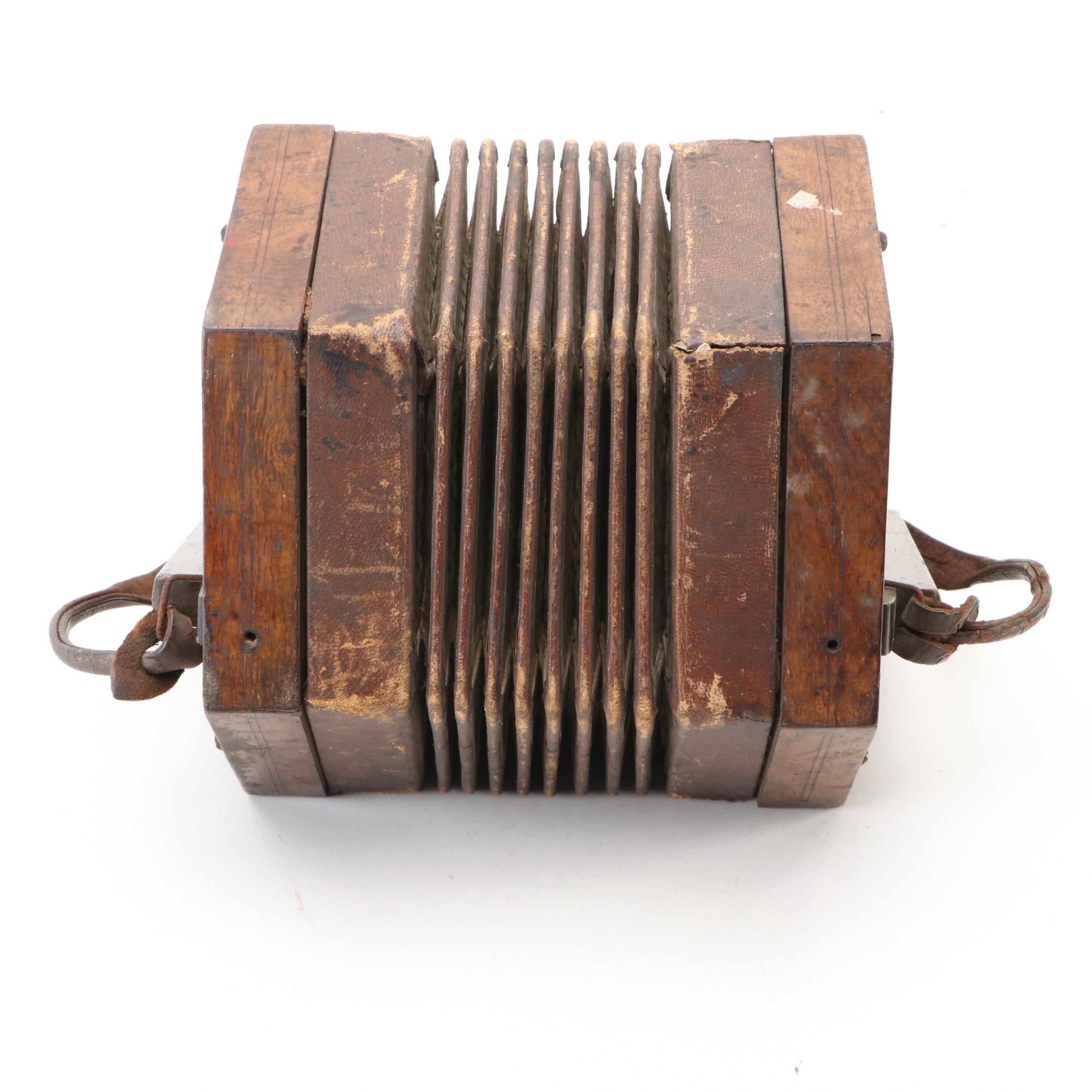 Antique Wood and Leather Concertina
