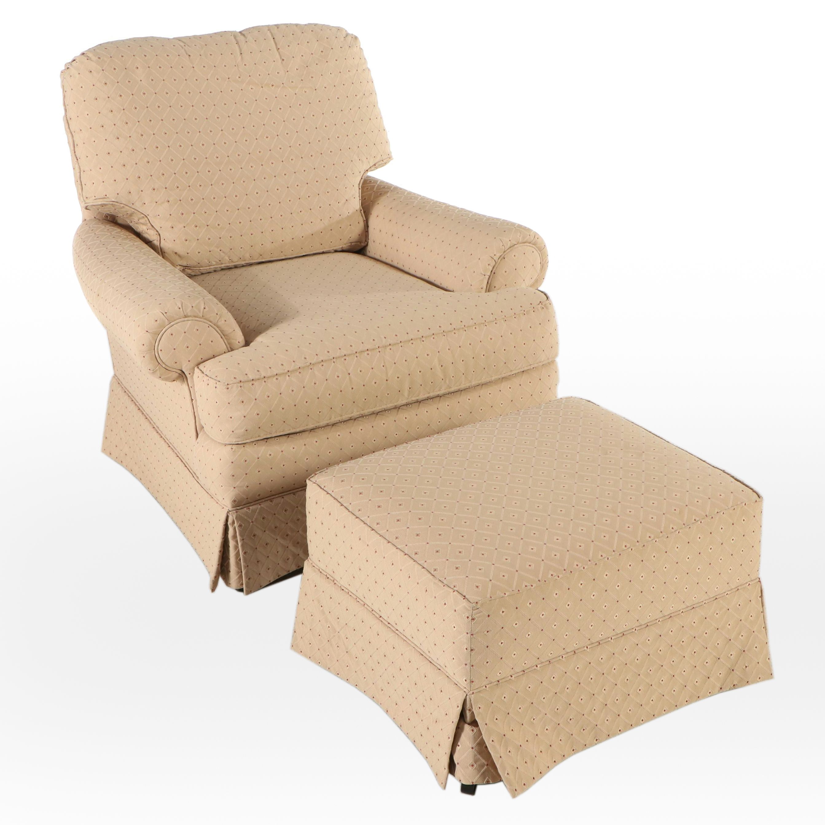 Sherrill Upholstered Armchair with Ottoman